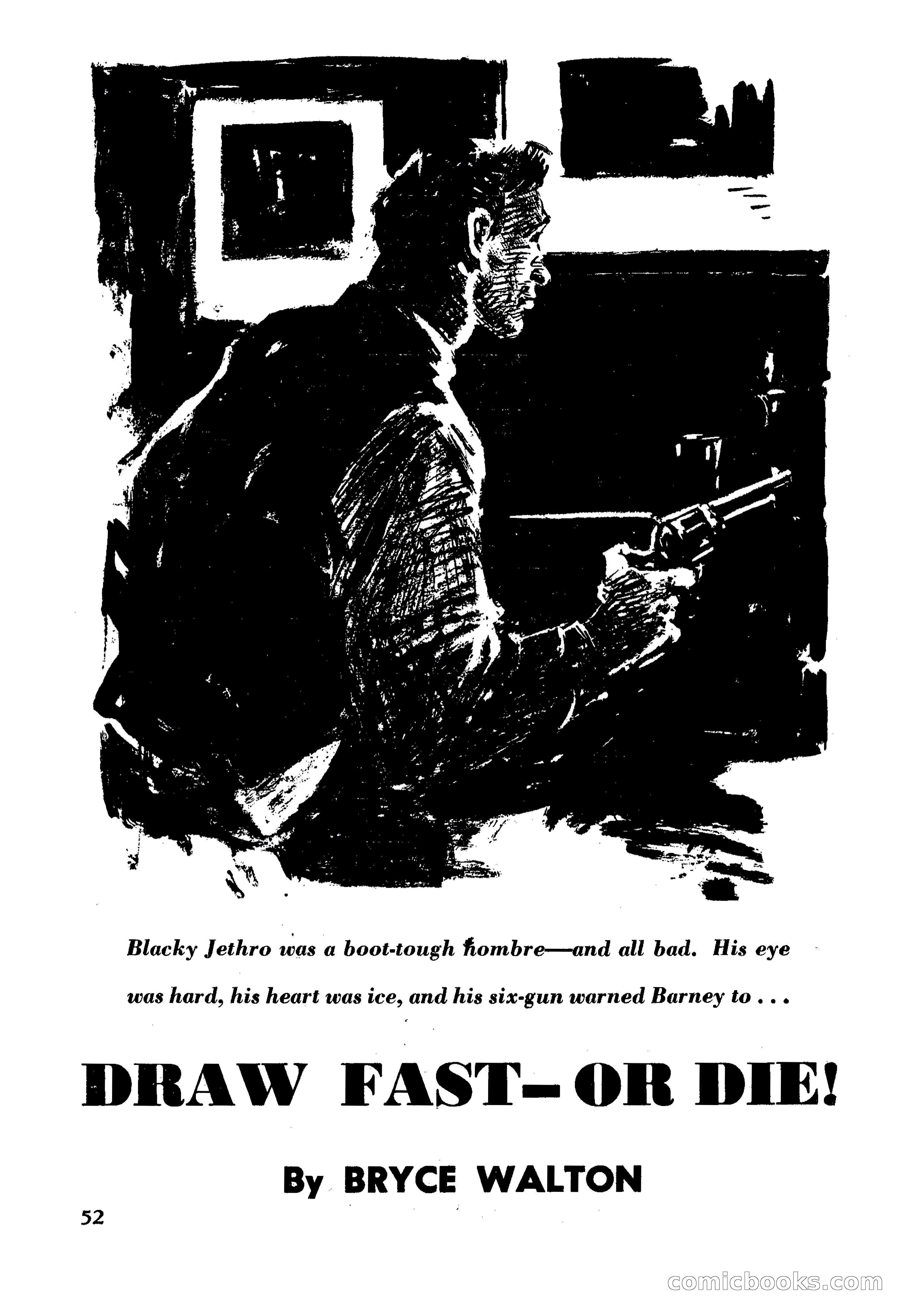 Fifteen Western Tales, January 1953 — page 52: Pulp Fiction, 1953