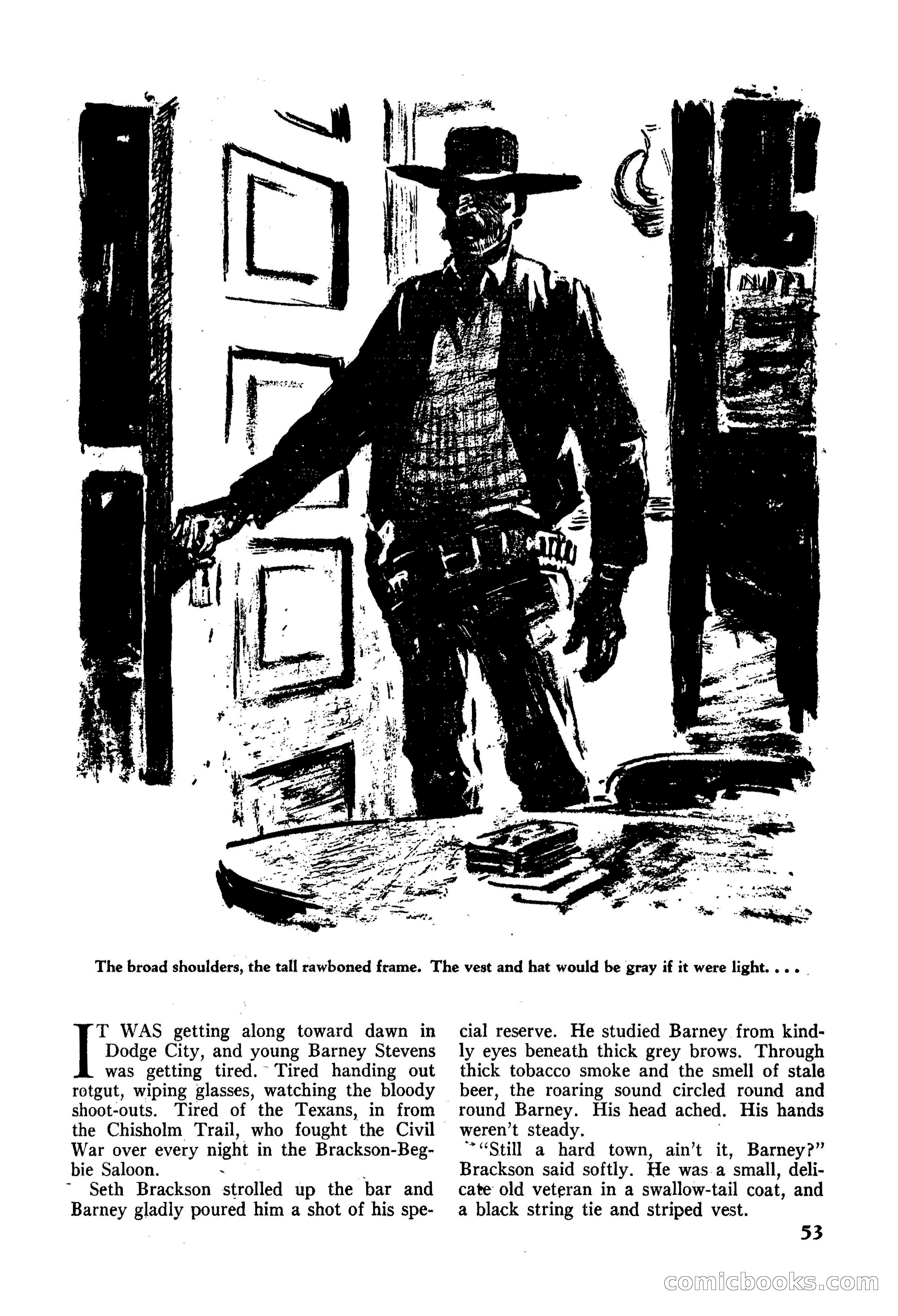 Fifteen Western Tales, January 1953 — page 53: Pulp Fiction, 1953