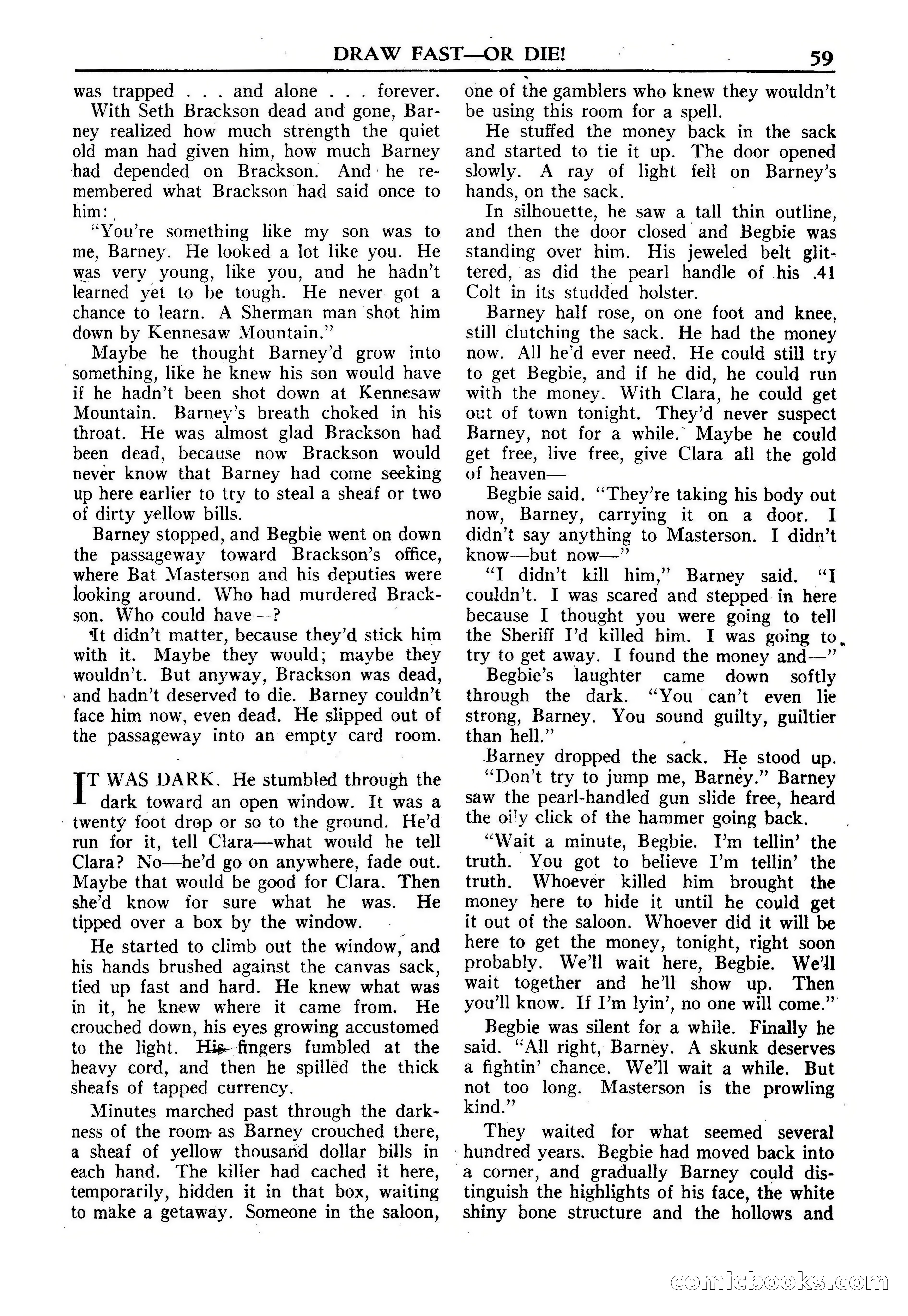 Fifteen Western Tales, January 1953 — page 59: Pulp Fiction, 1953