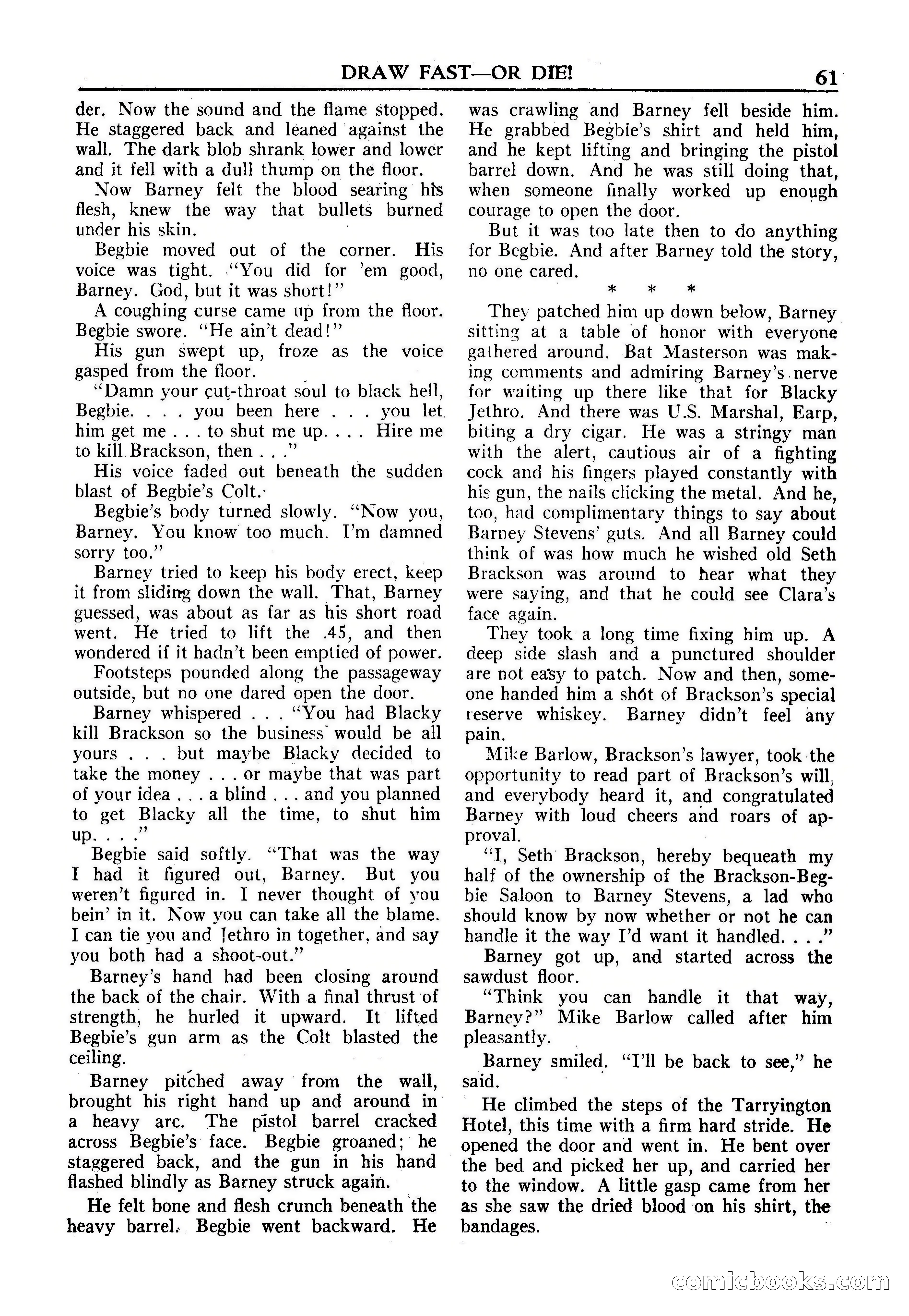 Fifteen Western Tales, January 1953 — page 61: Pulp Fiction, 1953