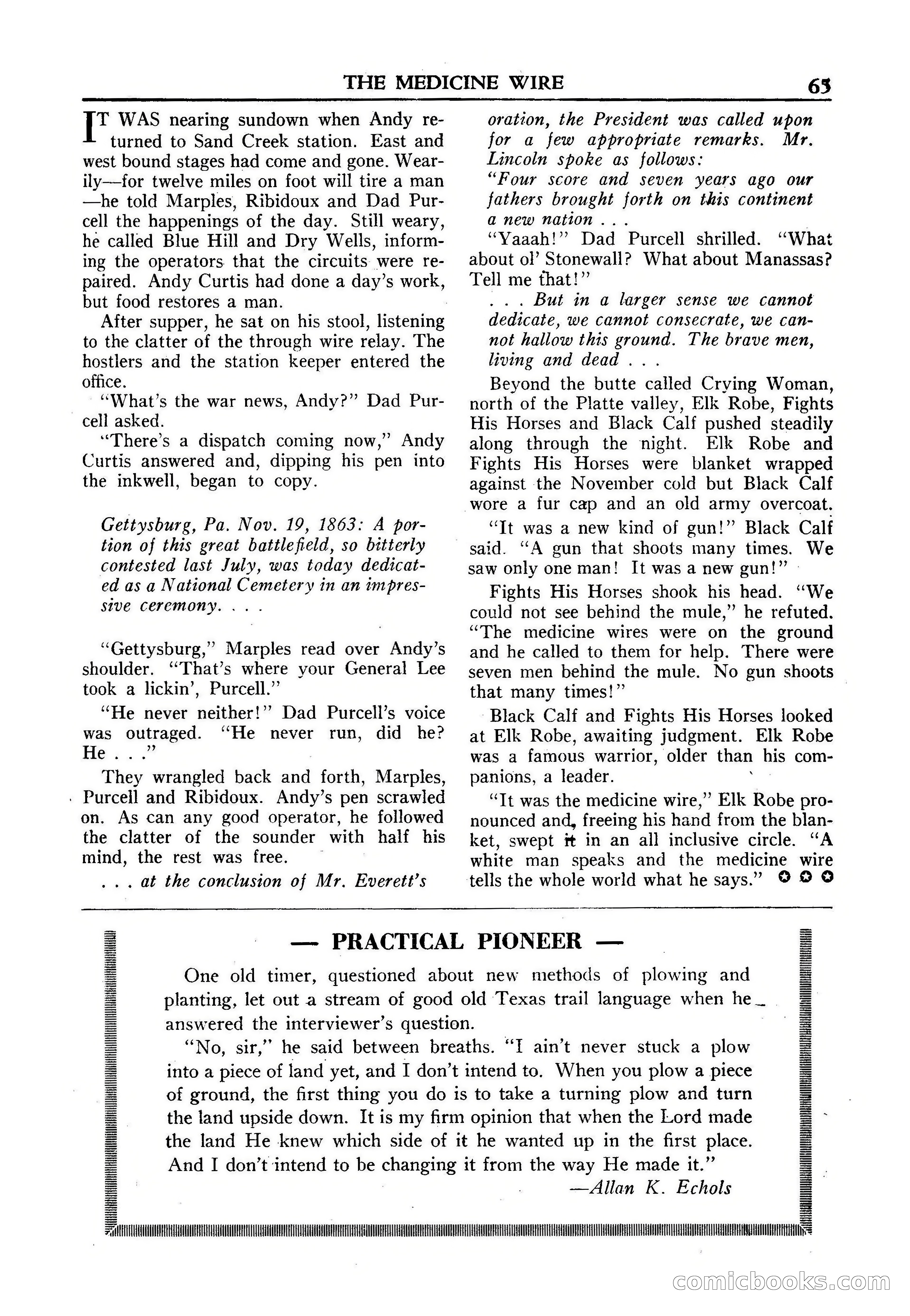 Fifteen Western Tales, January 1953 — page 65: Pulp Fiction, 1953
