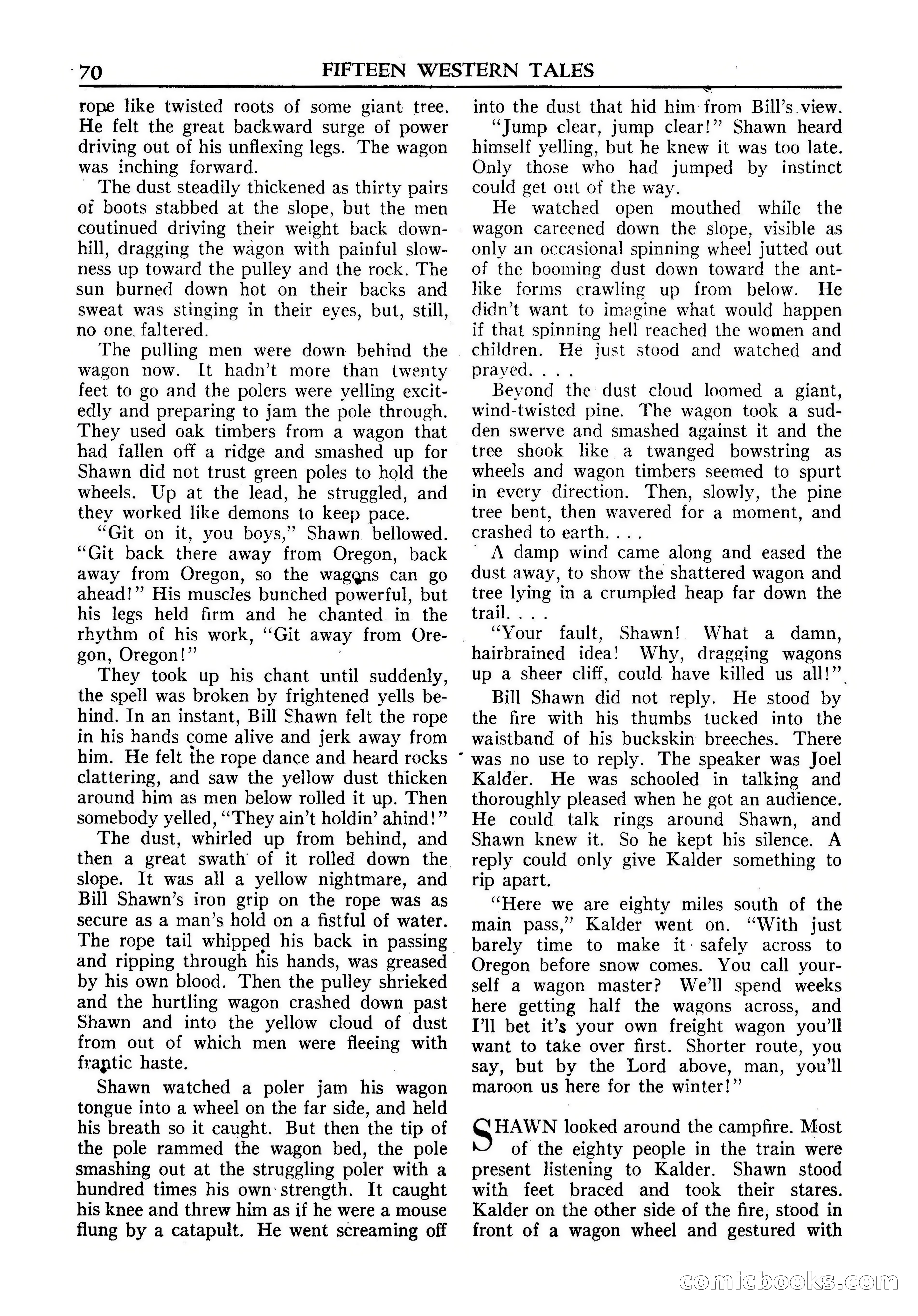 Fifteen Western Tales, January 1953 — page 70: Pulp Fiction, 1953