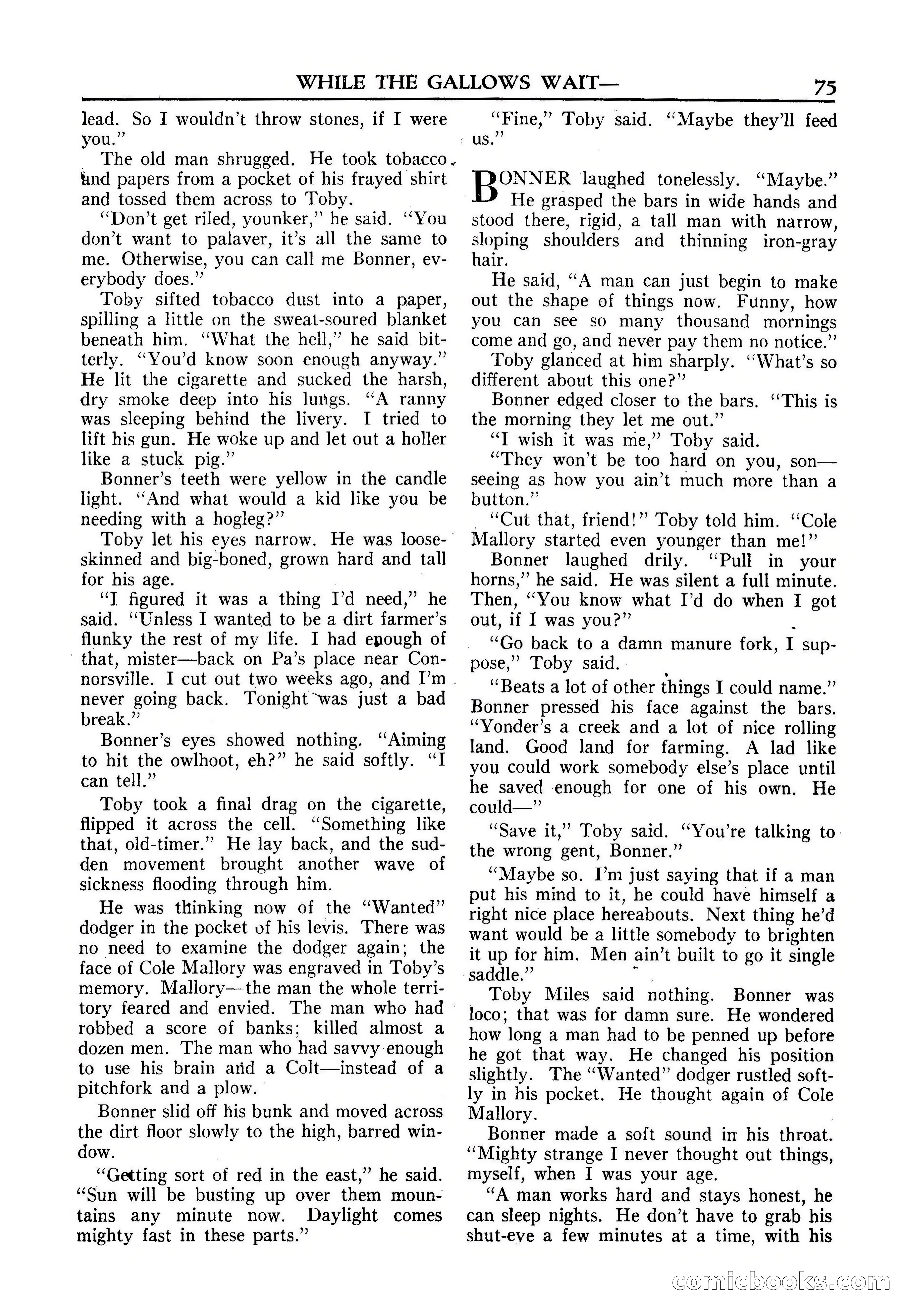 Fifteen Western Tales, January 1953 — page 75: Pulp Fiction, 1953