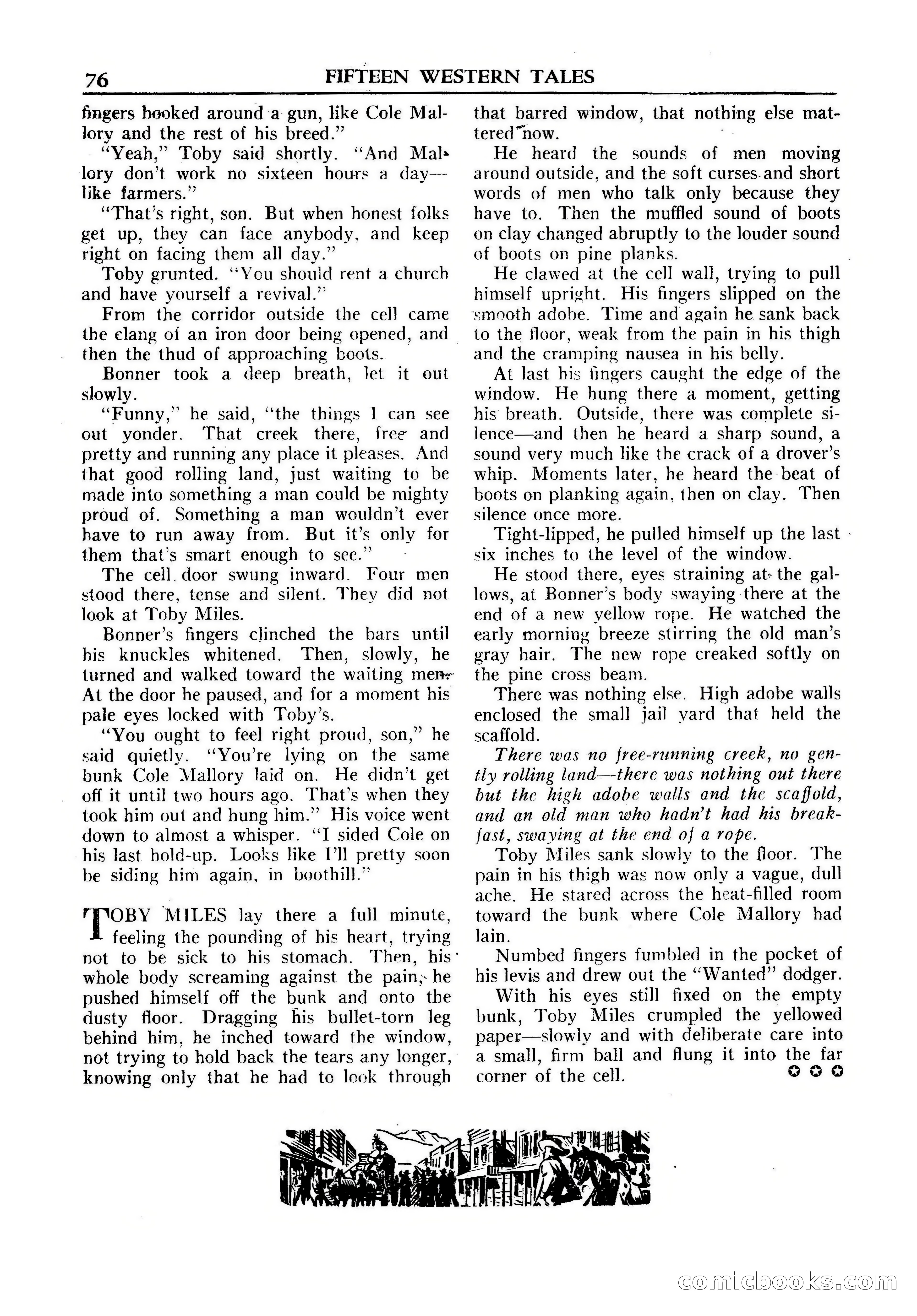 Fifteen Western Tales, January 1953 — page 76: Pulp Fiction, 1953
