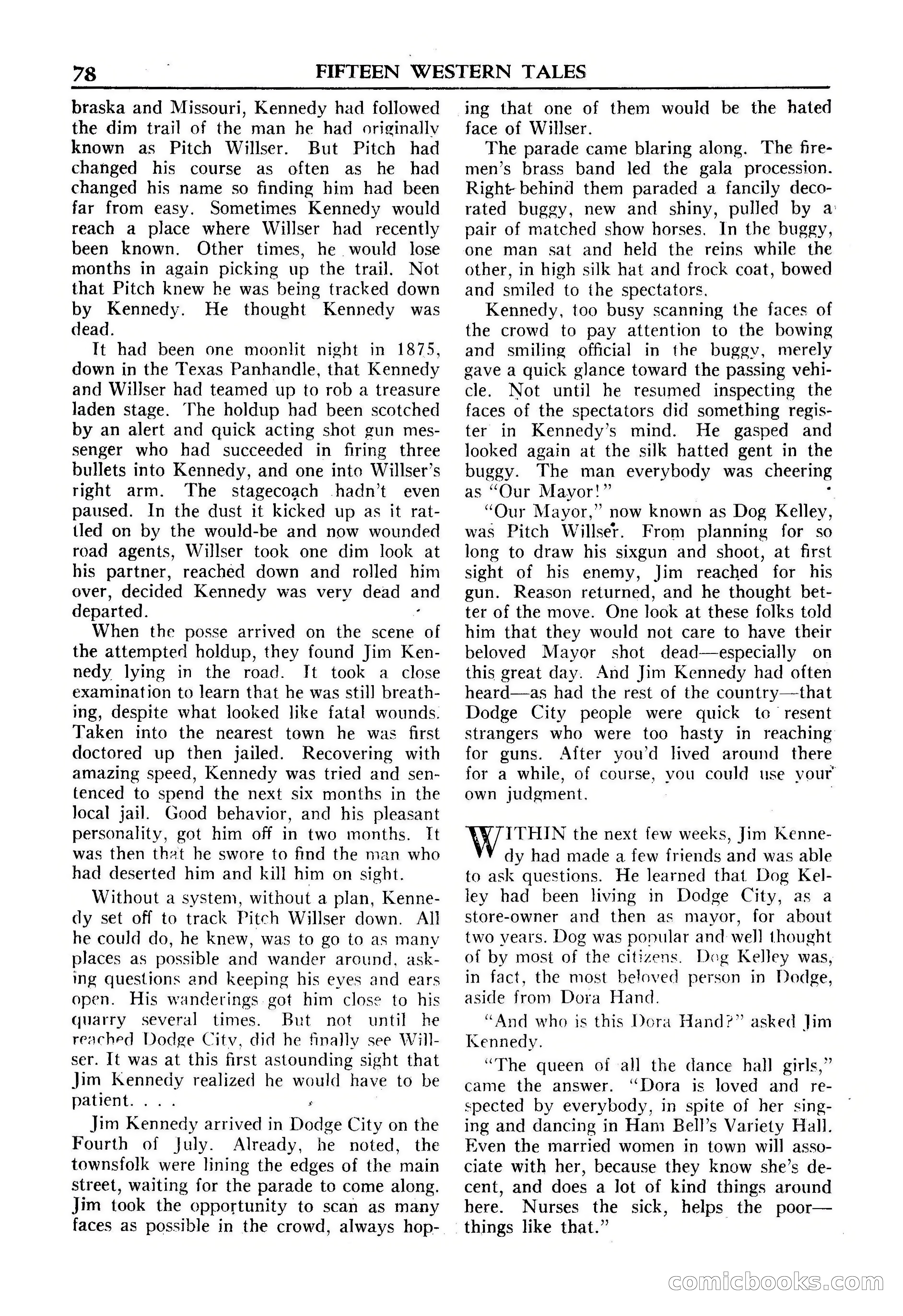 Fifteen Western Tales, January 1953 — page 78: Pulp Fiction, 1953