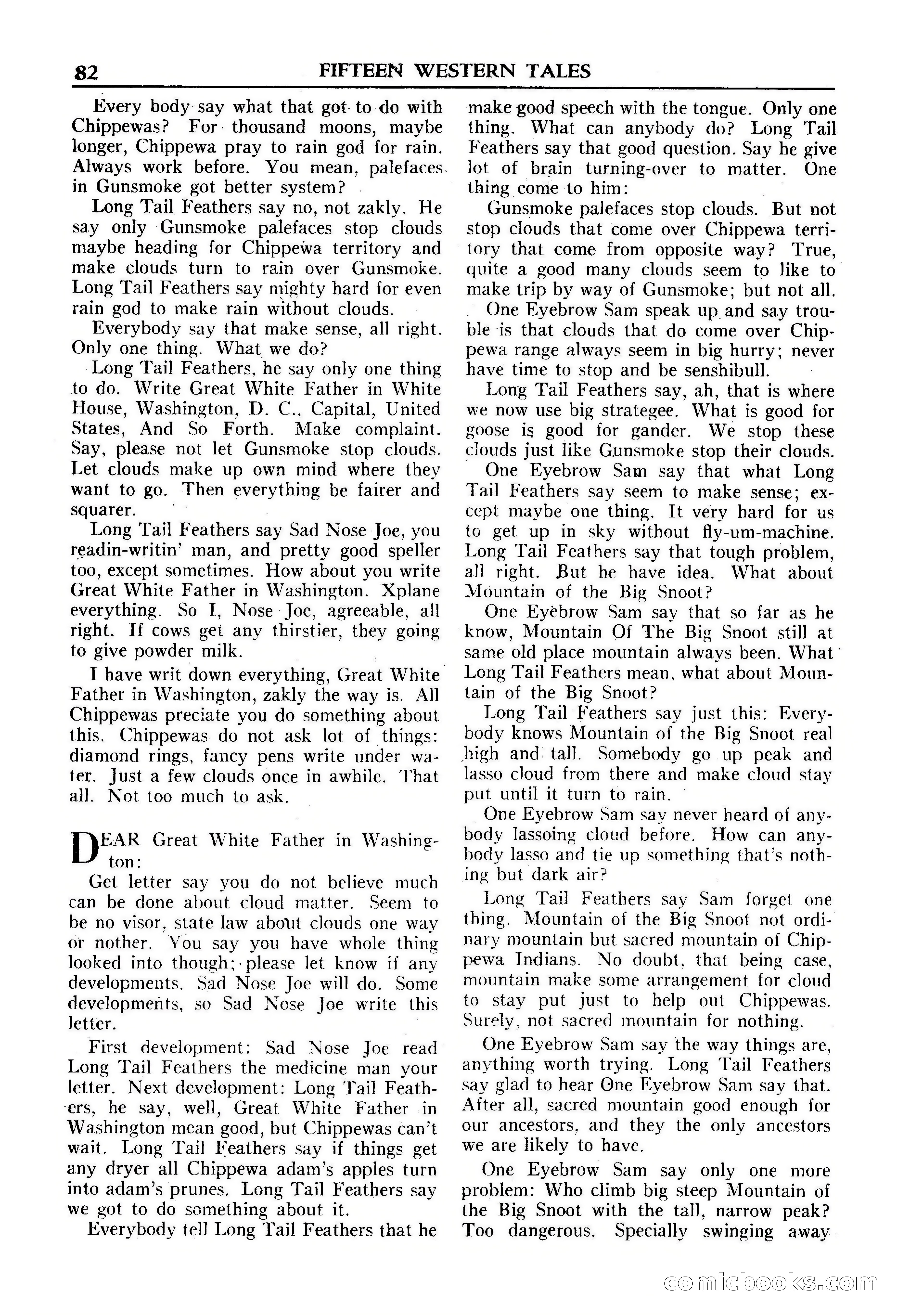 Fifteen Western Tales, January 1953 — page 82: Pulp Fiction, 1953