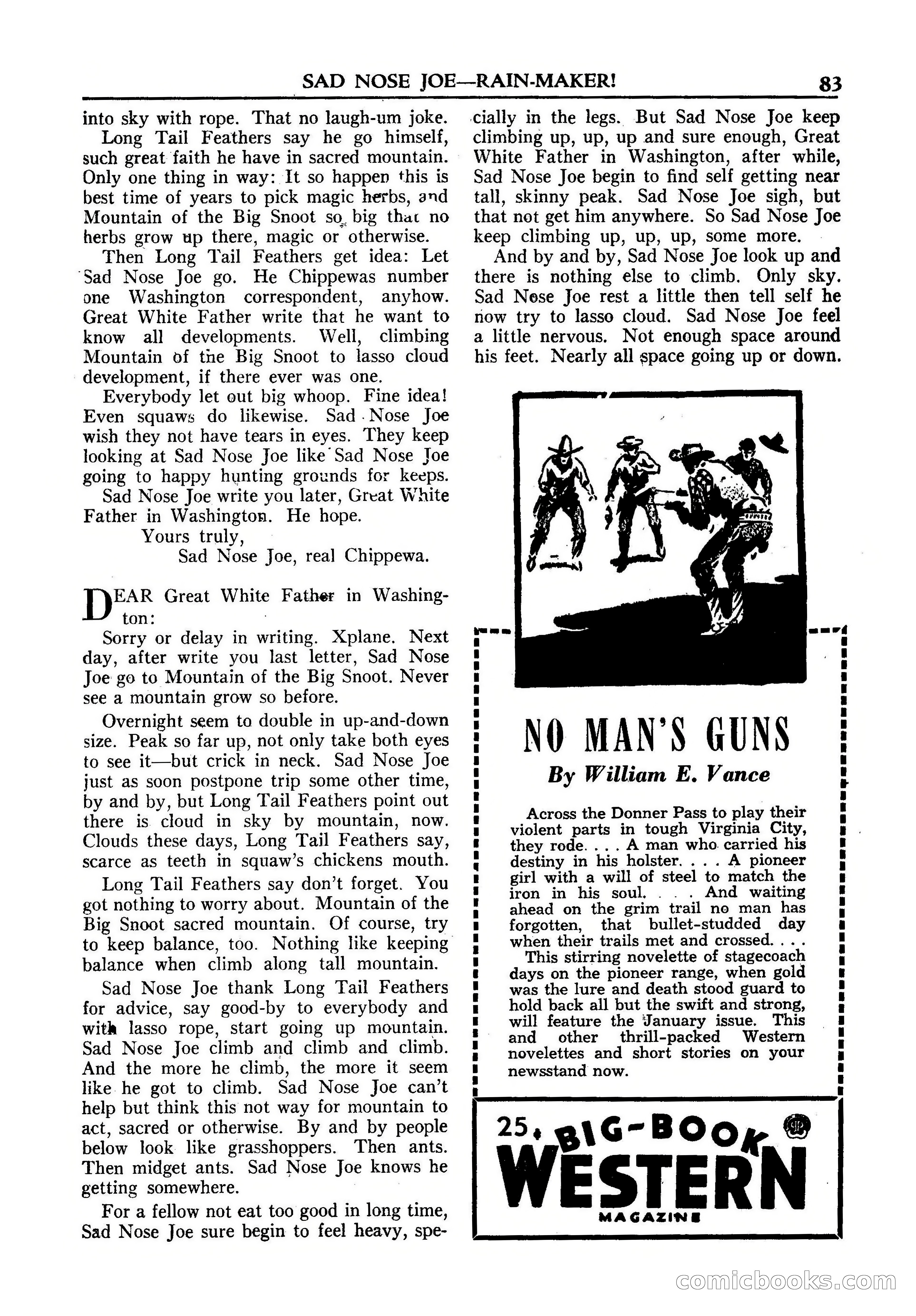 Fifteen Western Tales, January 1953 — page 83: Pulp Fiction, 1953