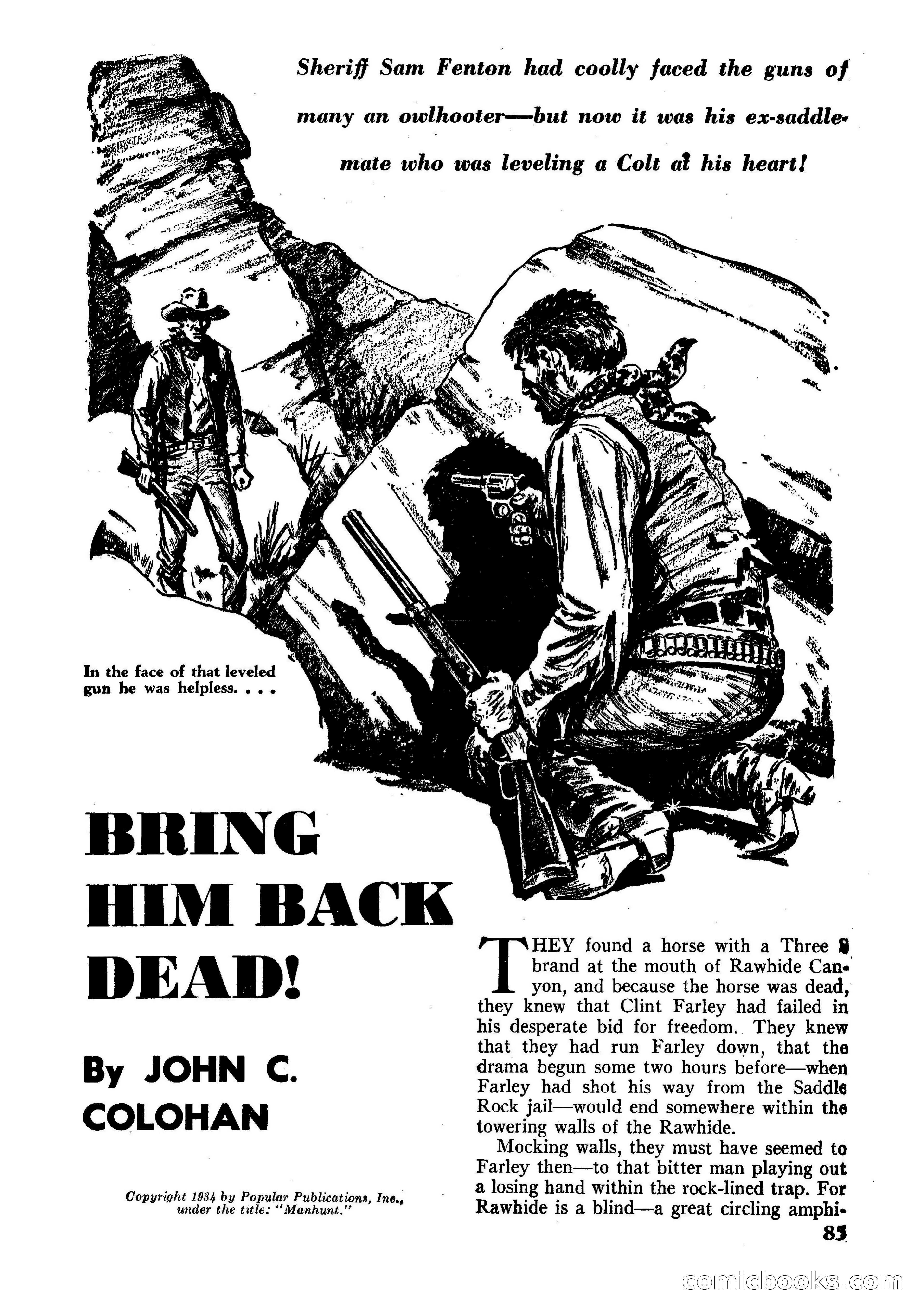 Fifteen Western Tales, January 1953 — page 85: Pulp Fiction, 1953