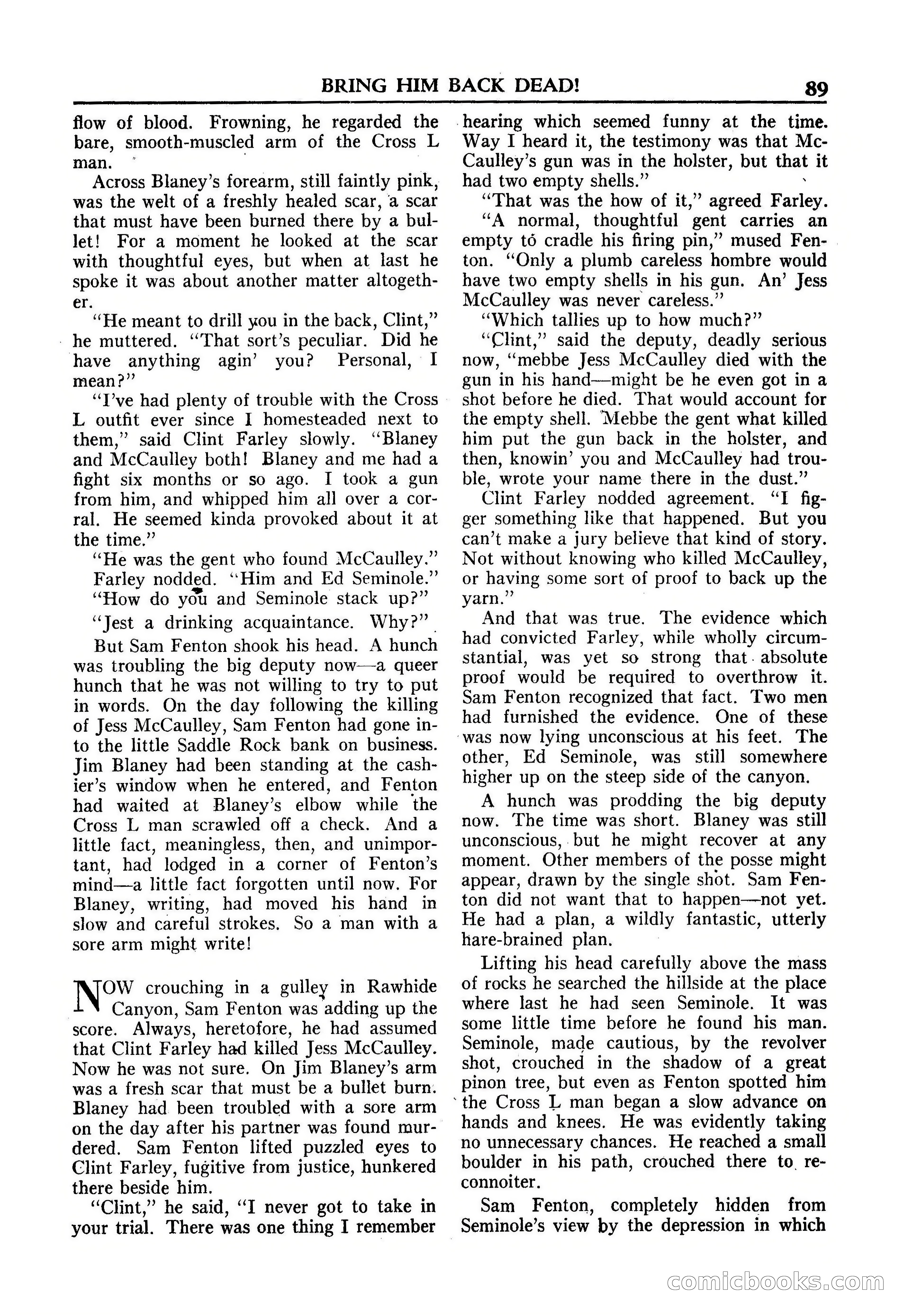 Fifteen Western Tales, January 1953 — page 89: Pulp Fiction, 1953
