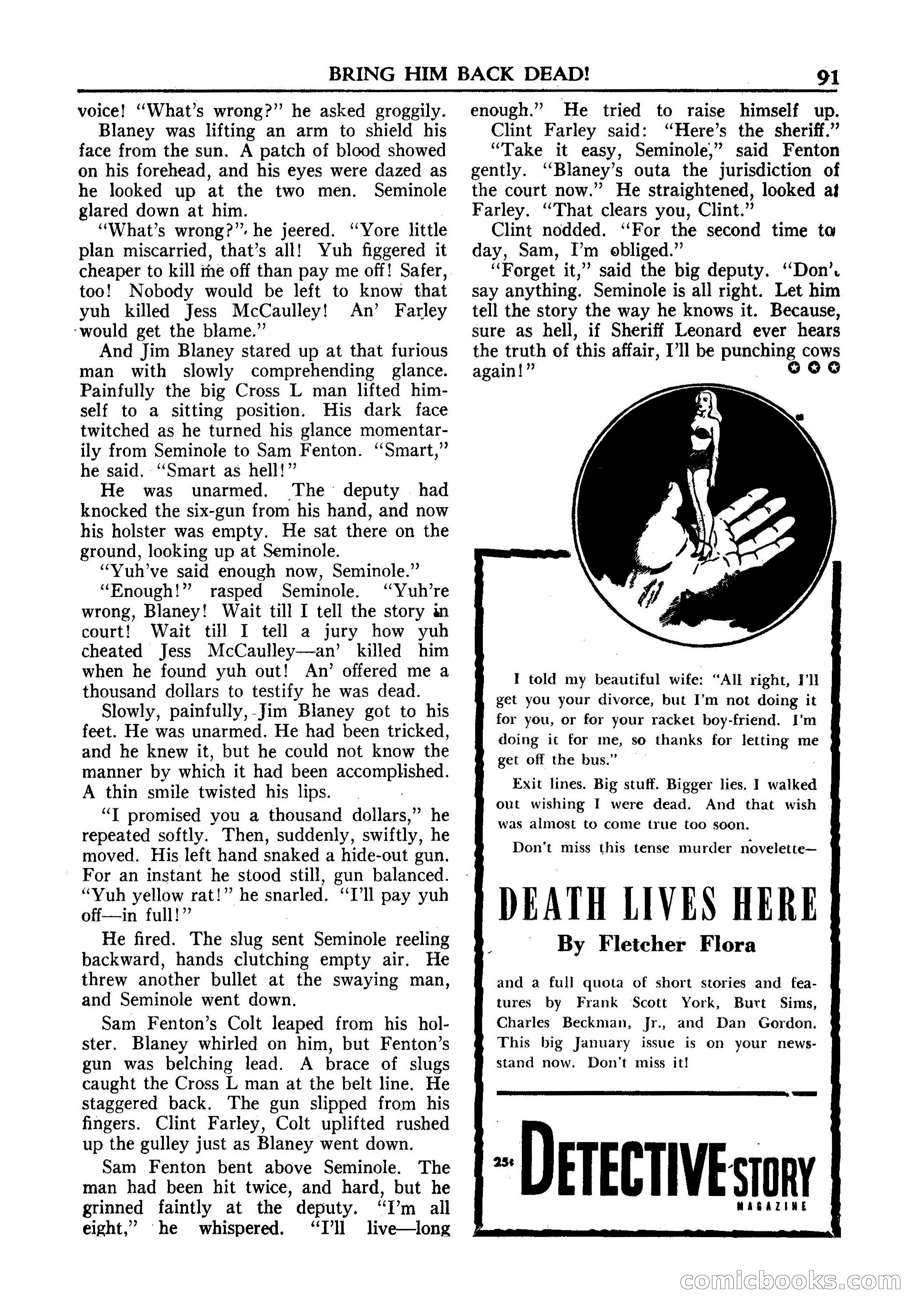 Fifteen Western Tales, January 1953 — page 91: Pulp Fiction, 1953