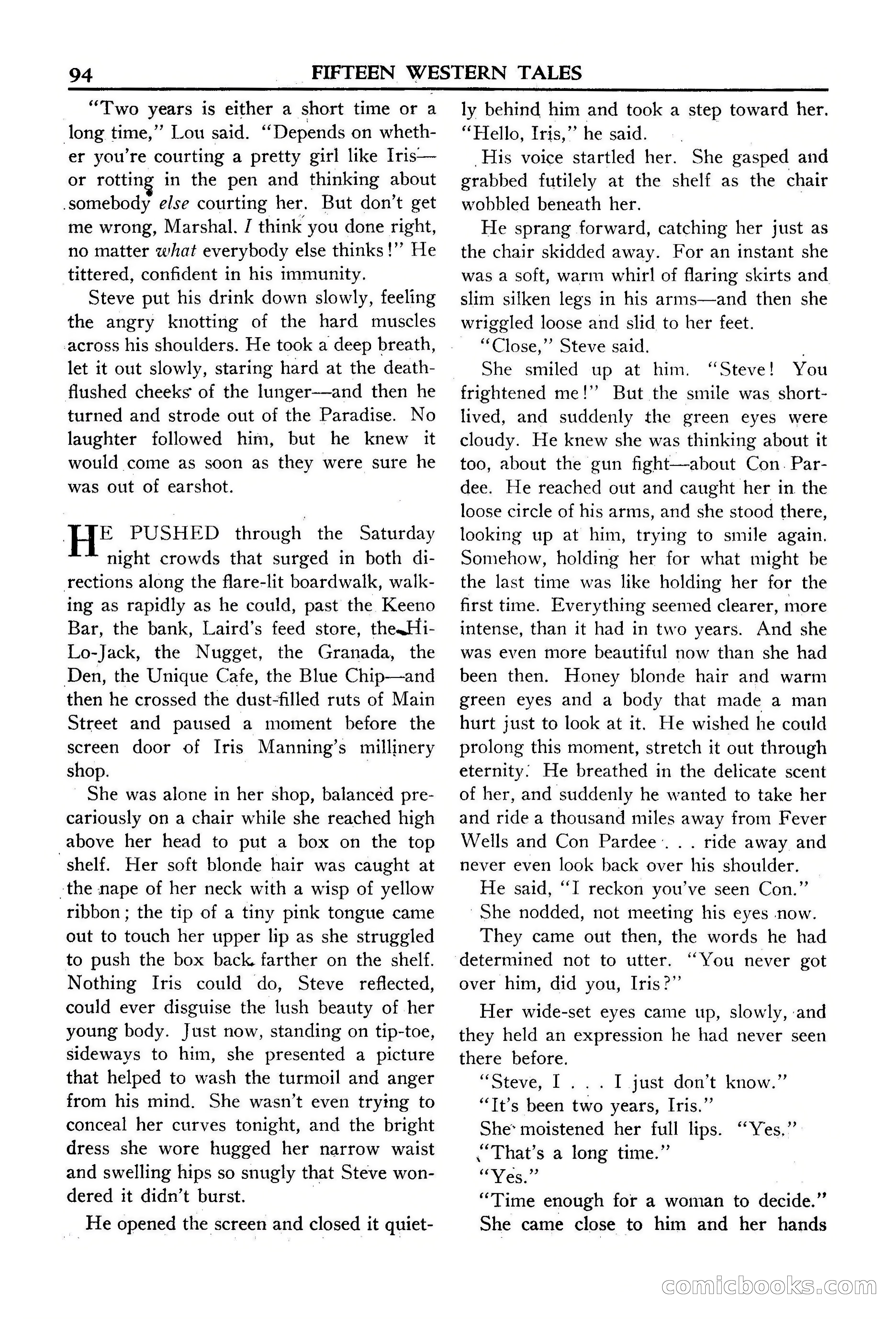 Fifteen Western Tales, January 1953 — page 94: Pulp Fiction, 1953