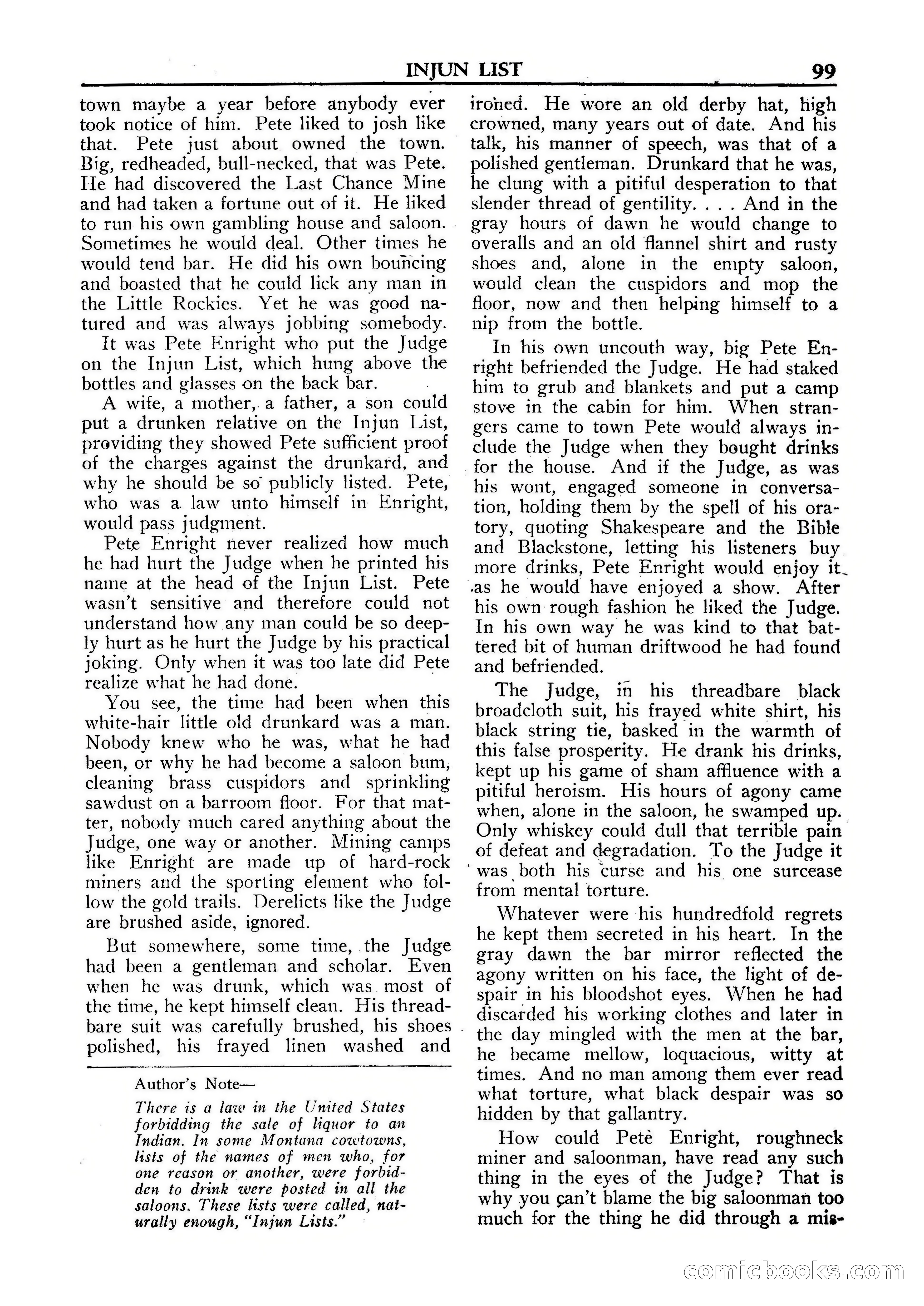 Fifteen Western Tales, January 1953 — page 99: Pulp Fiction, 1953
