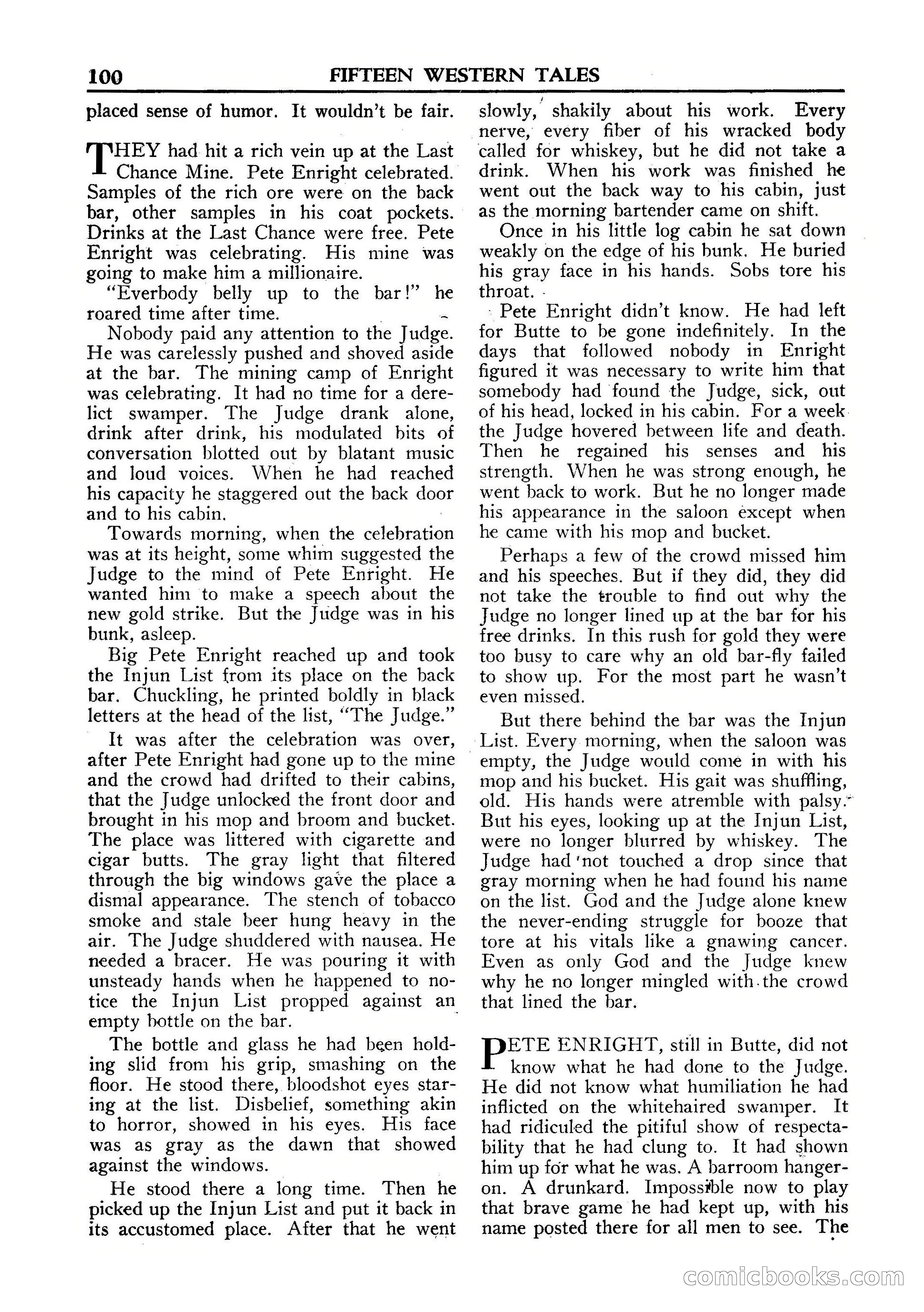 Fifteen Western Tales, January 1953 — page 100: Pulp Fiction, 1953