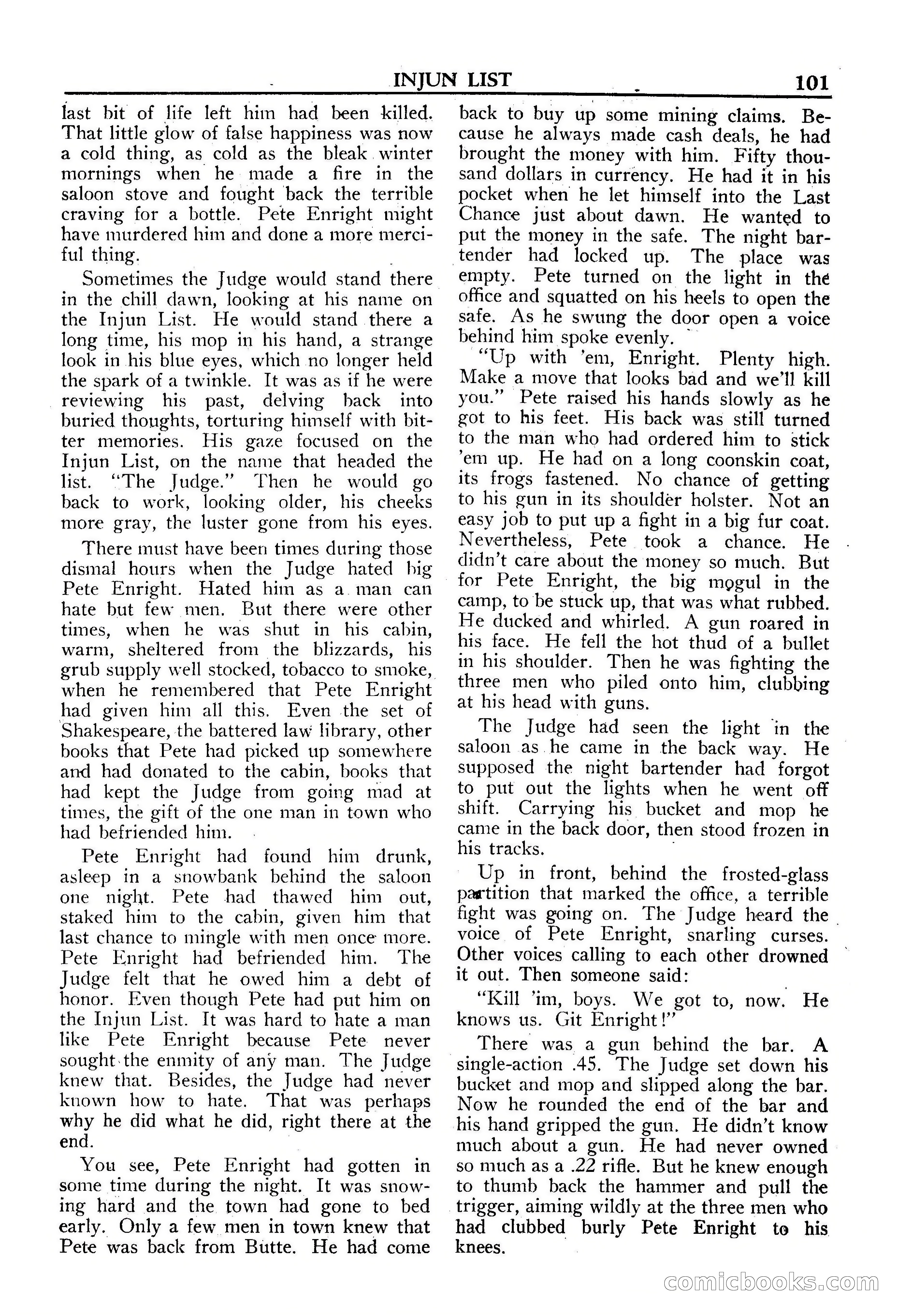 Fifteen Western Tales, January 1953 — page 101: Pulp Fiction, 1953