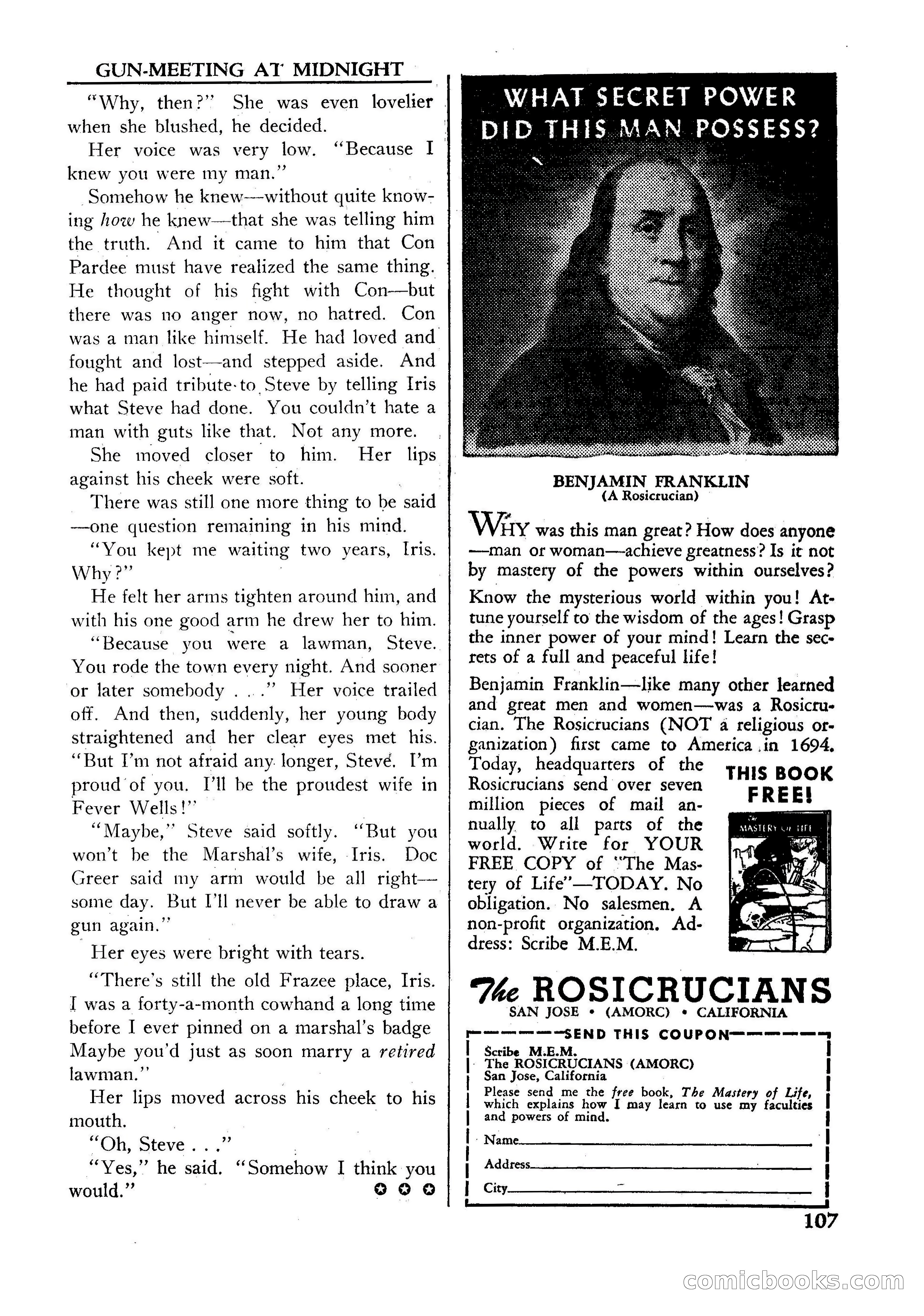 Fifteen Western Tales, January 1953 — page 107: Pulp Fiction, 1953