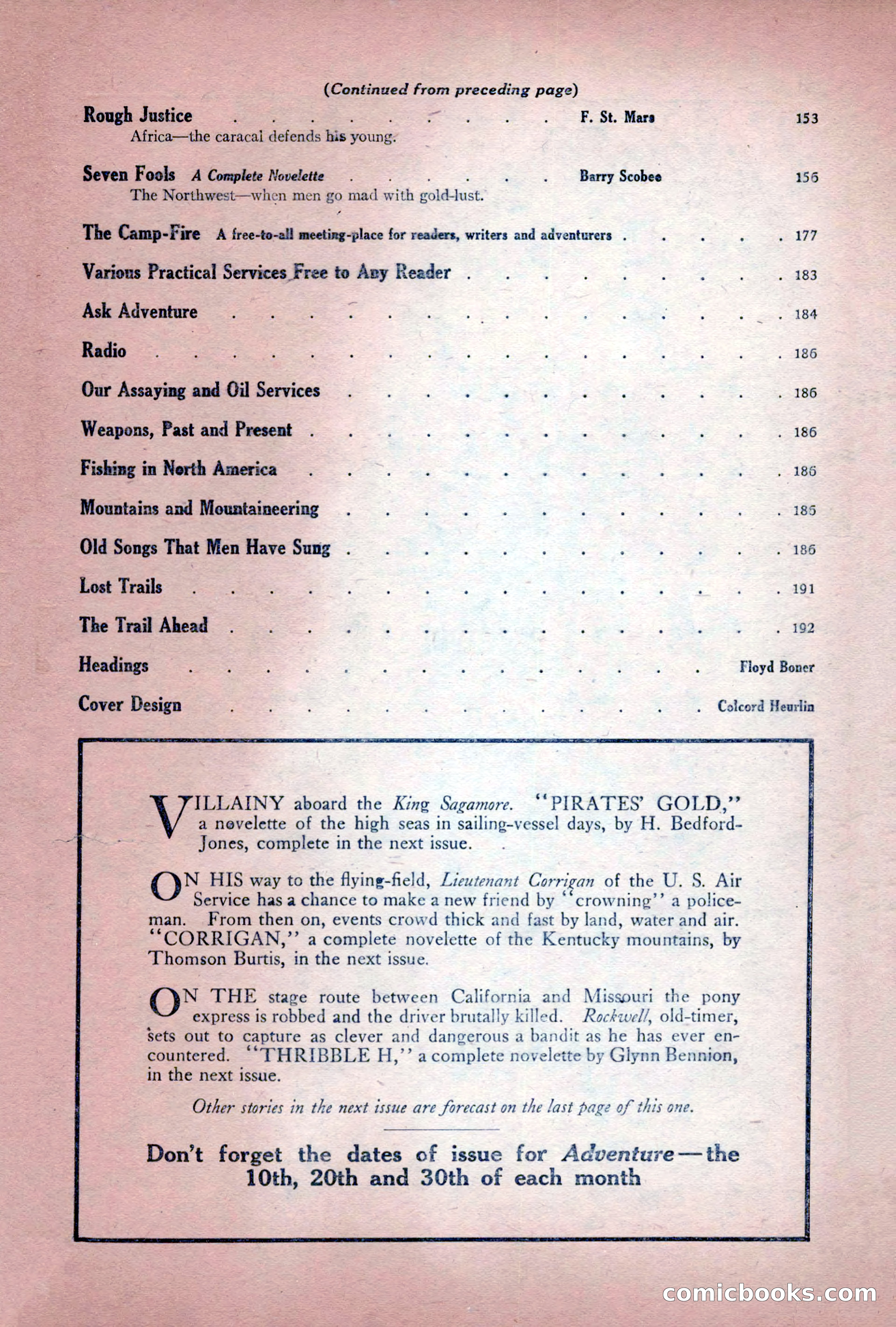 Adventure Magazine Cover, December 10, 1922 — page 8 of 200