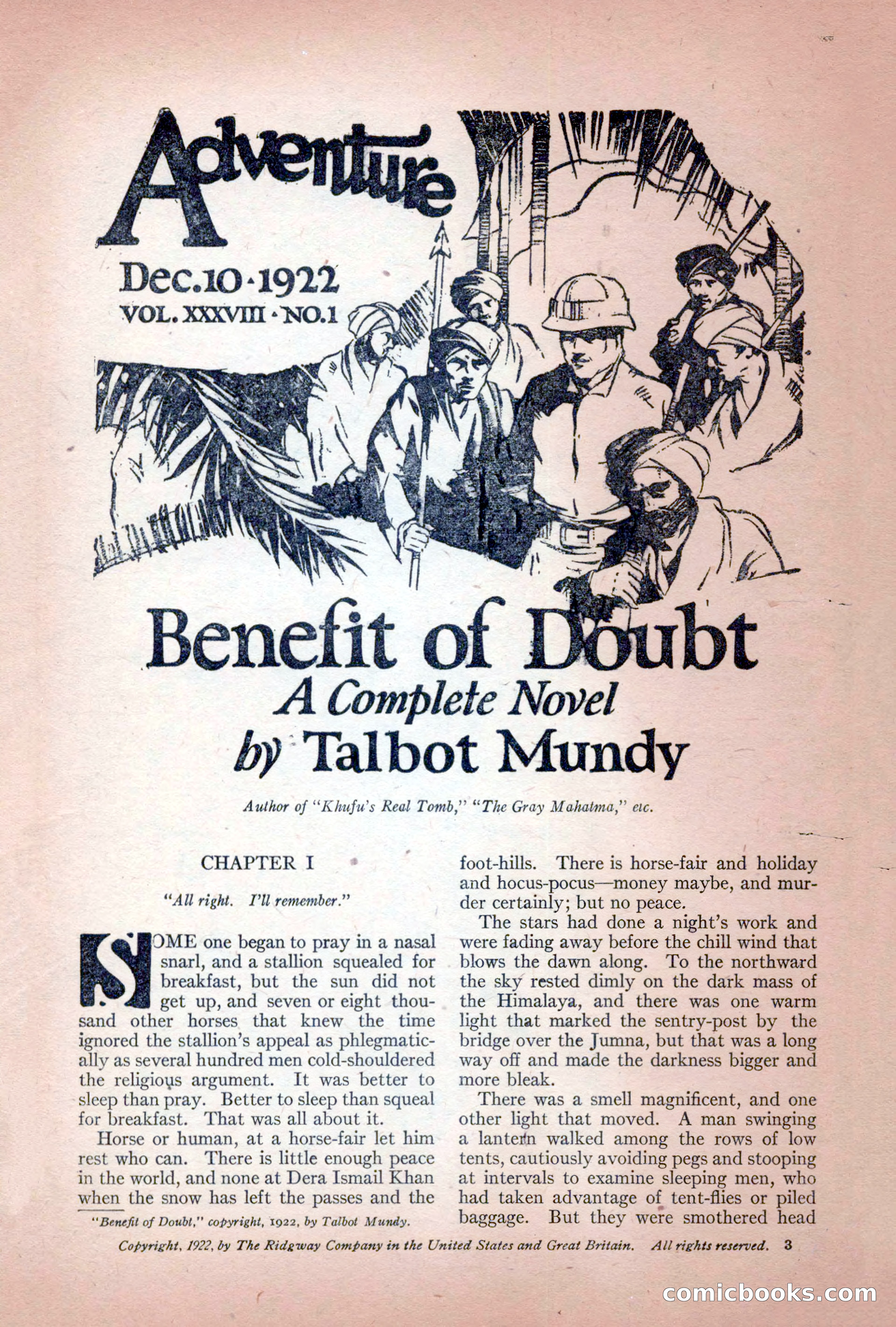 Adventure Magazine Cover, December 10, 1922 — page 9 of 200