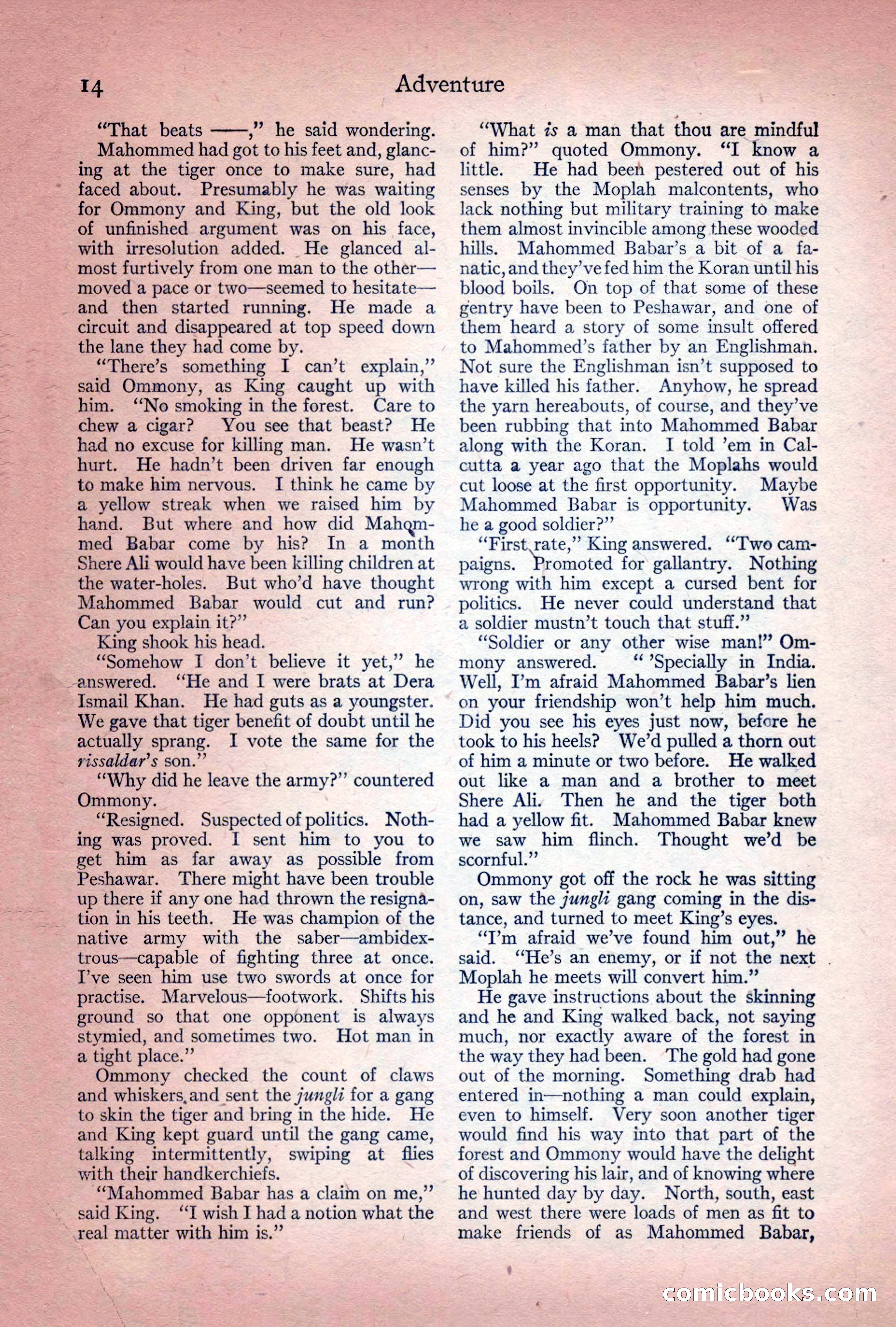 Adventure Magazine Cover, December 10, 1922 — page 20 of 200