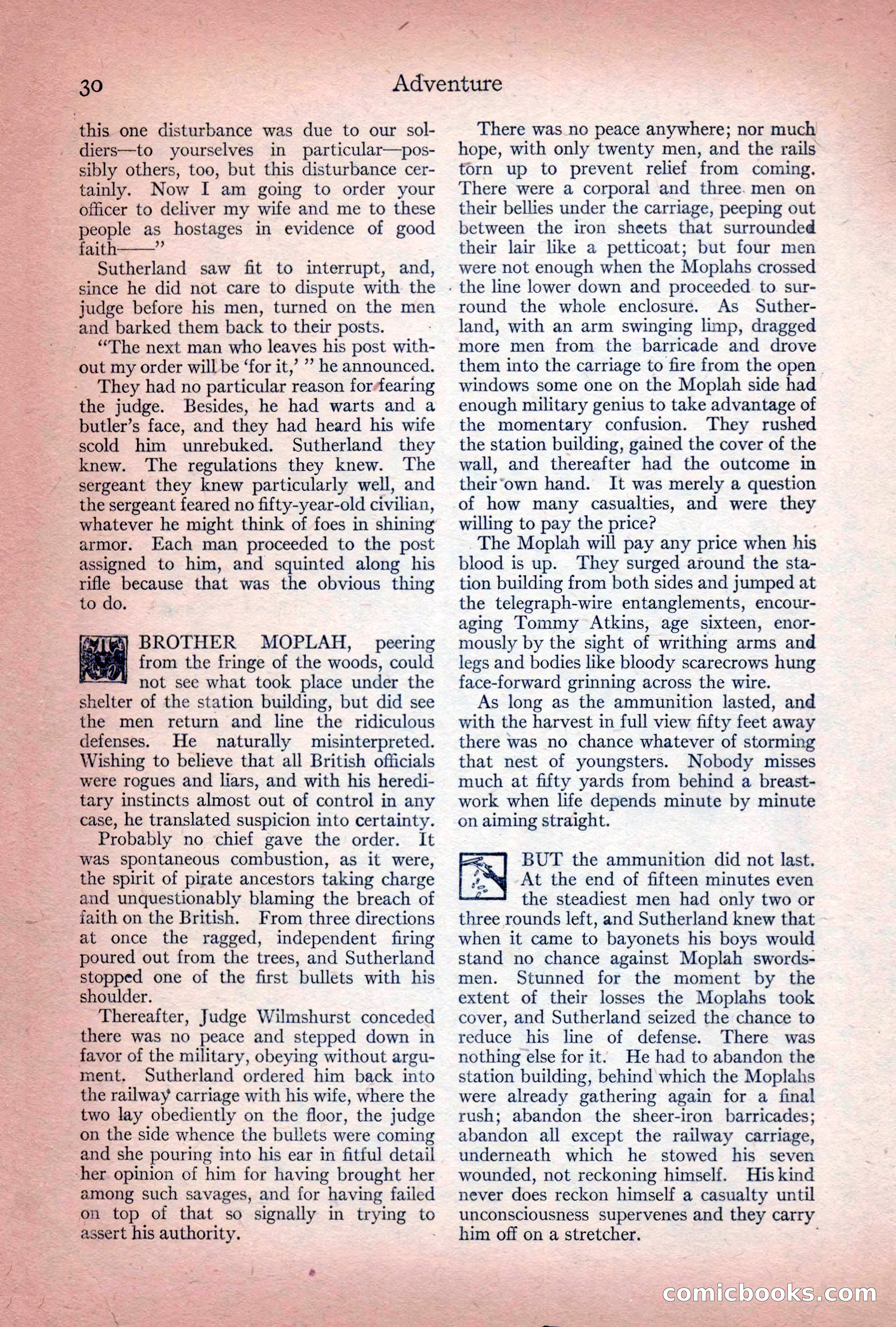 Adventure Magazine Cover, December 10, 1922 — page 36 of 200