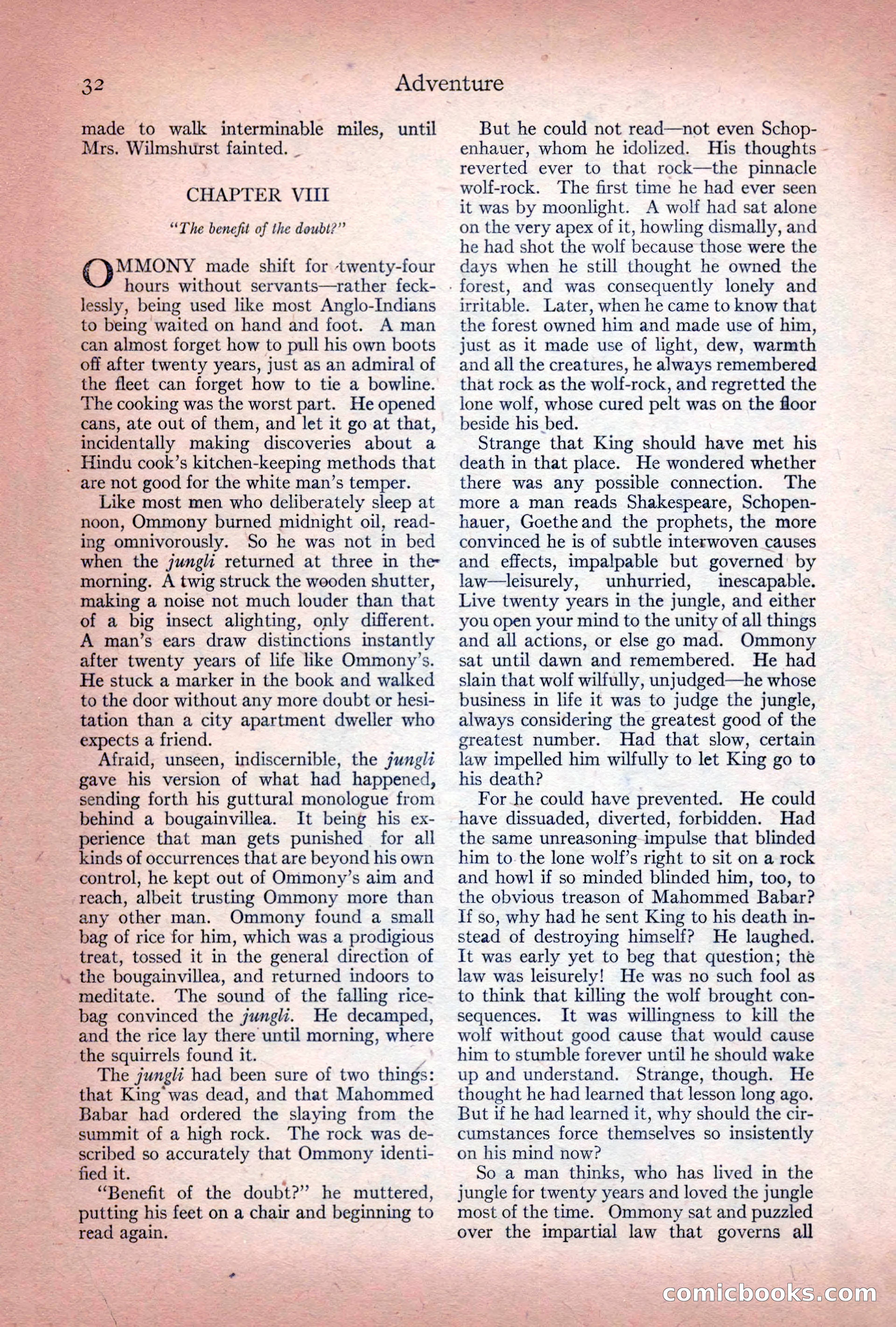Adventure Magazine Cover, December 10, 1922 — page 38 of 200