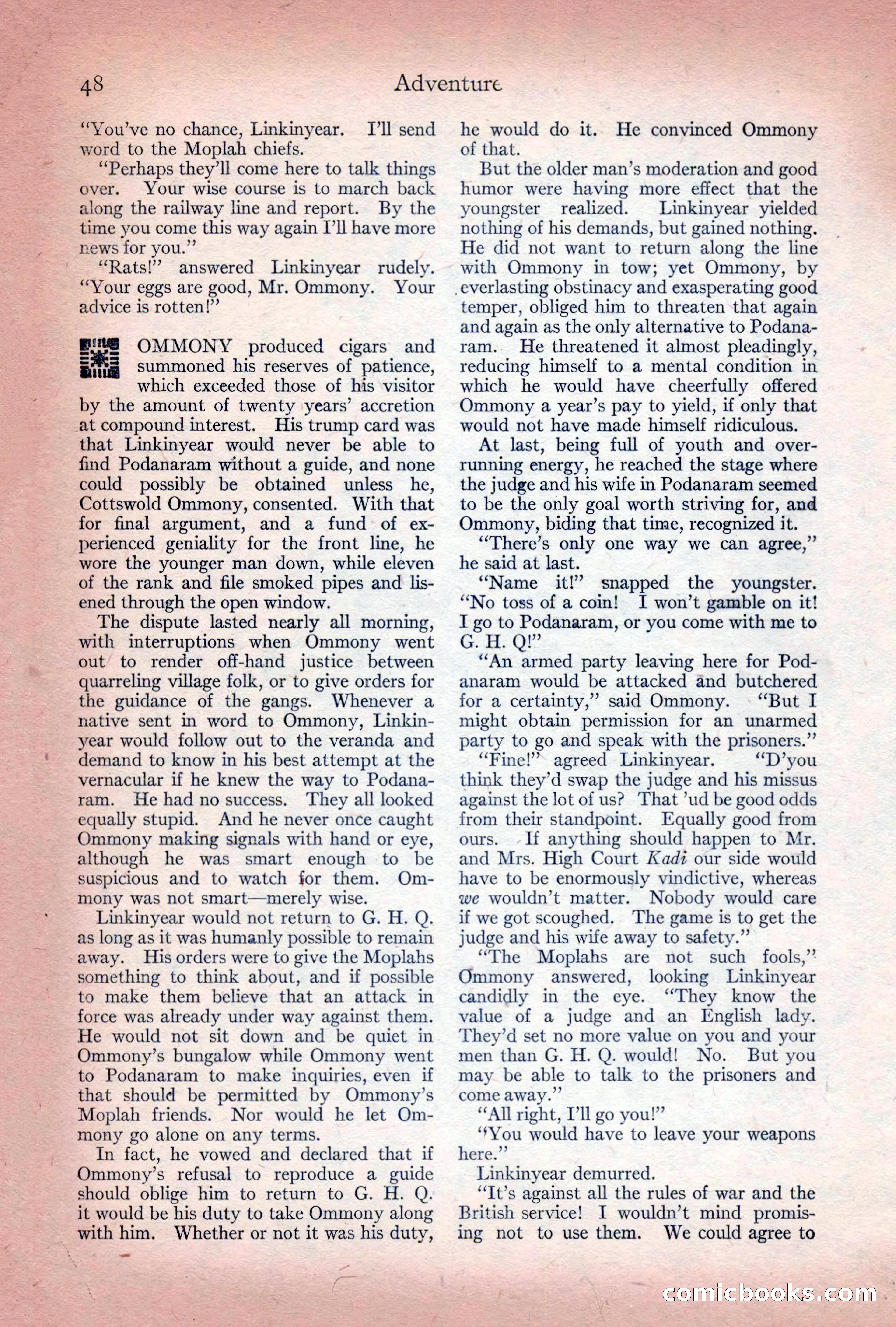 Adventure Magazine Cover, December 10, 1922 — page 54 of 200