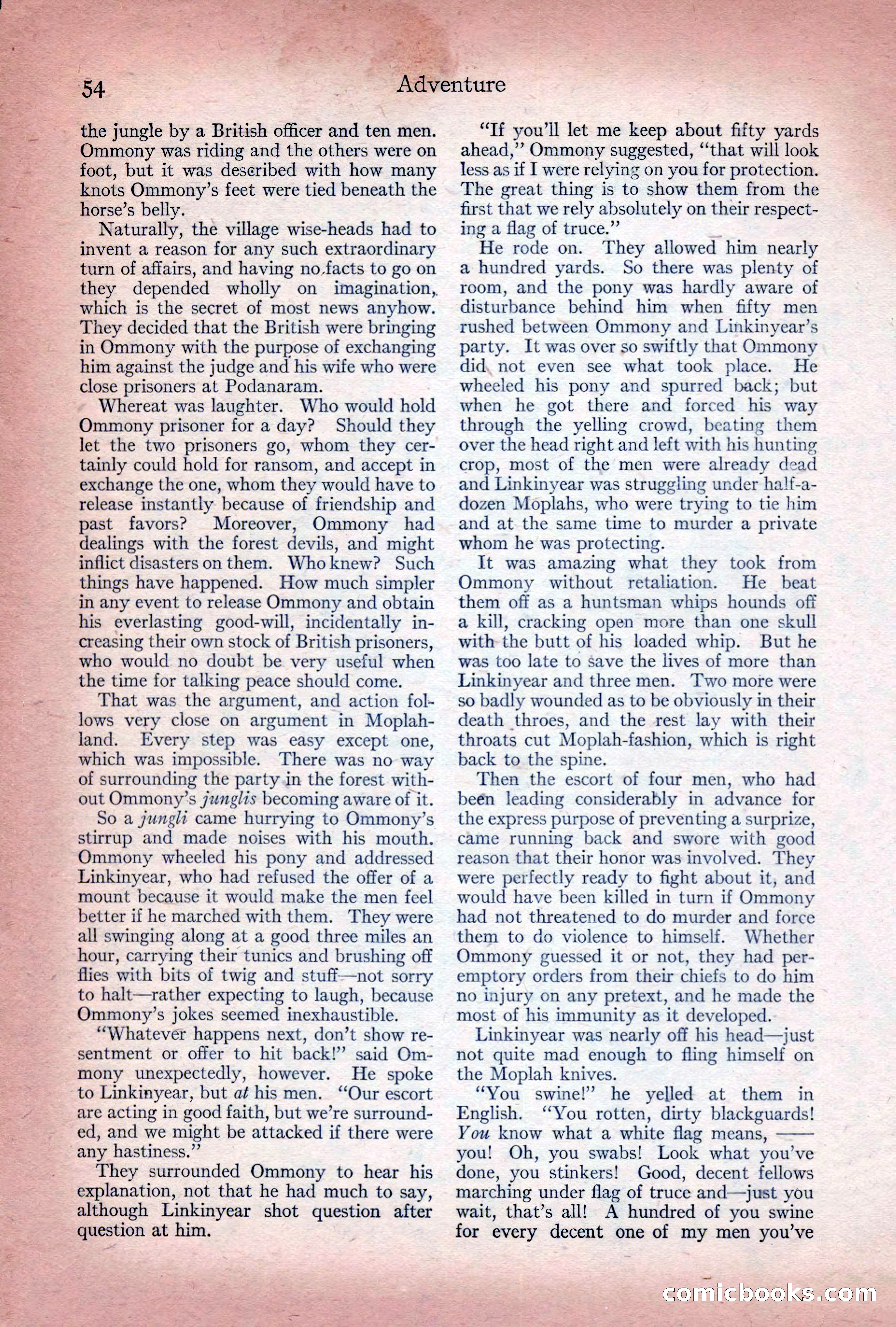 Adventure Magazine Cover, December 10, 1922 — page 60 of 200