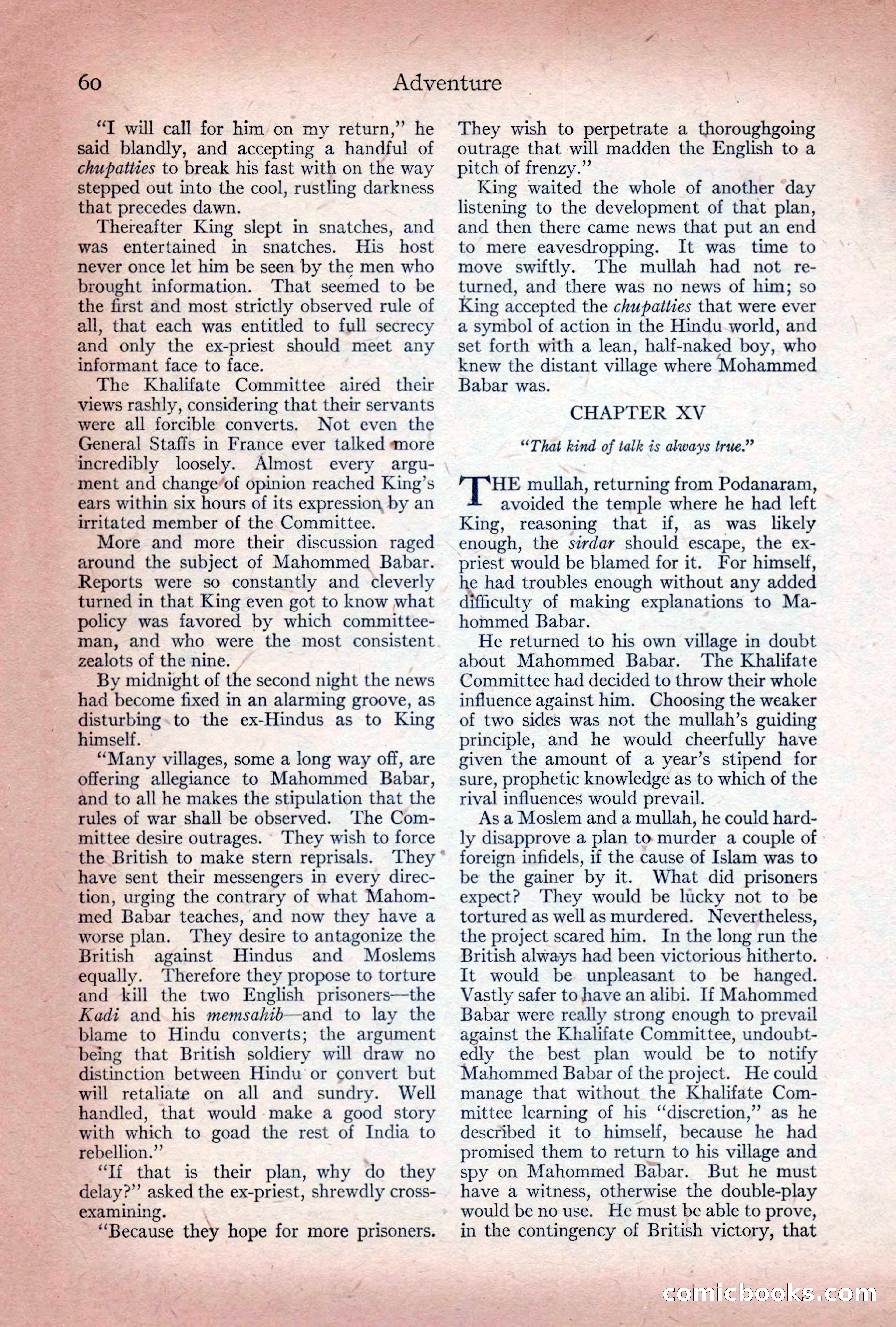 Adventure Magazine Cover, December 10, 1922 — page 66 of 200