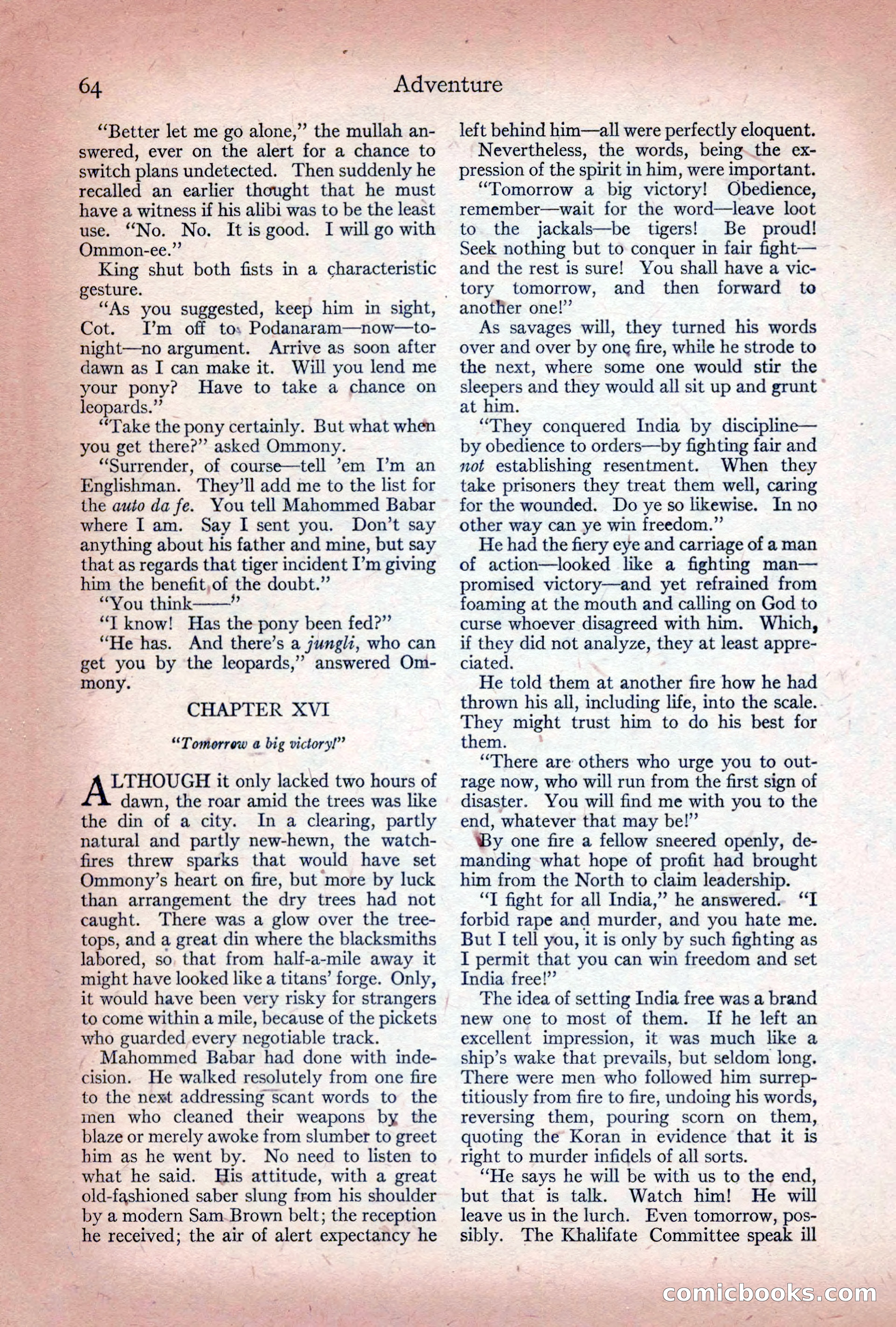 Adventure Magazine Cover, December 10, 1922 — page 70 of 200