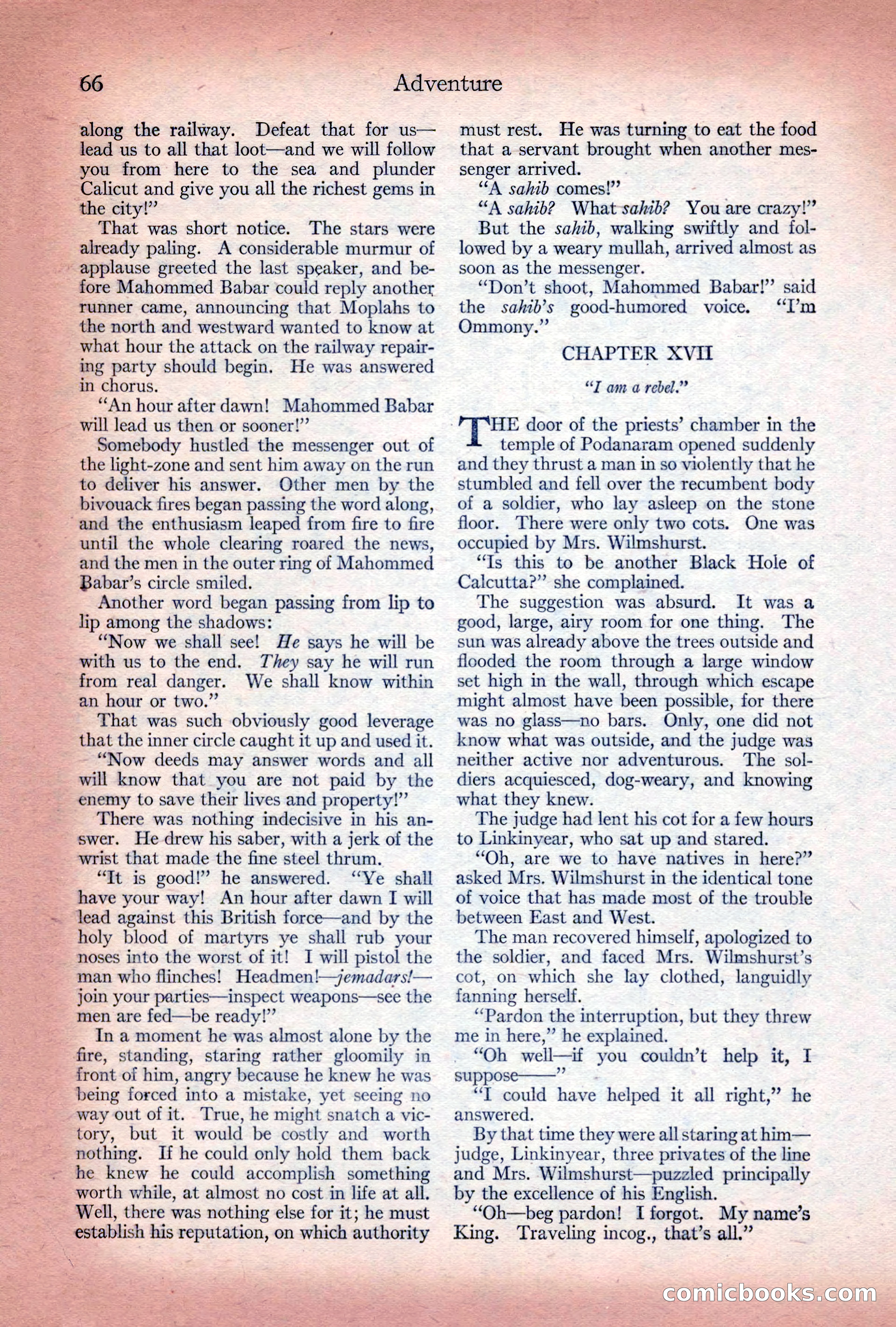 Adventure Magazine Cover, December 10, 1922 — page 72 of 200
