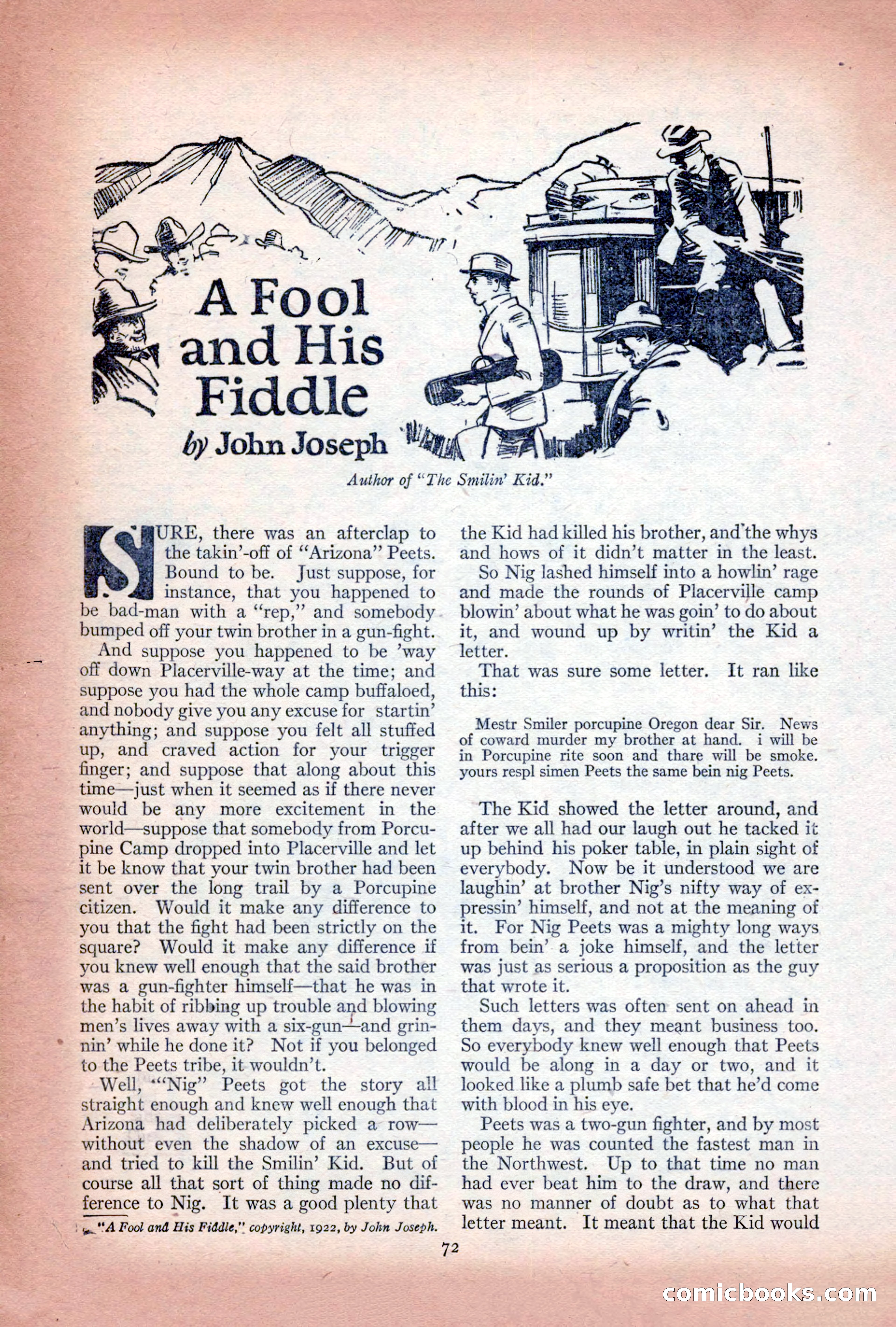Adventure Magazine Cover, December 10, 1922 — page 78 of 200
