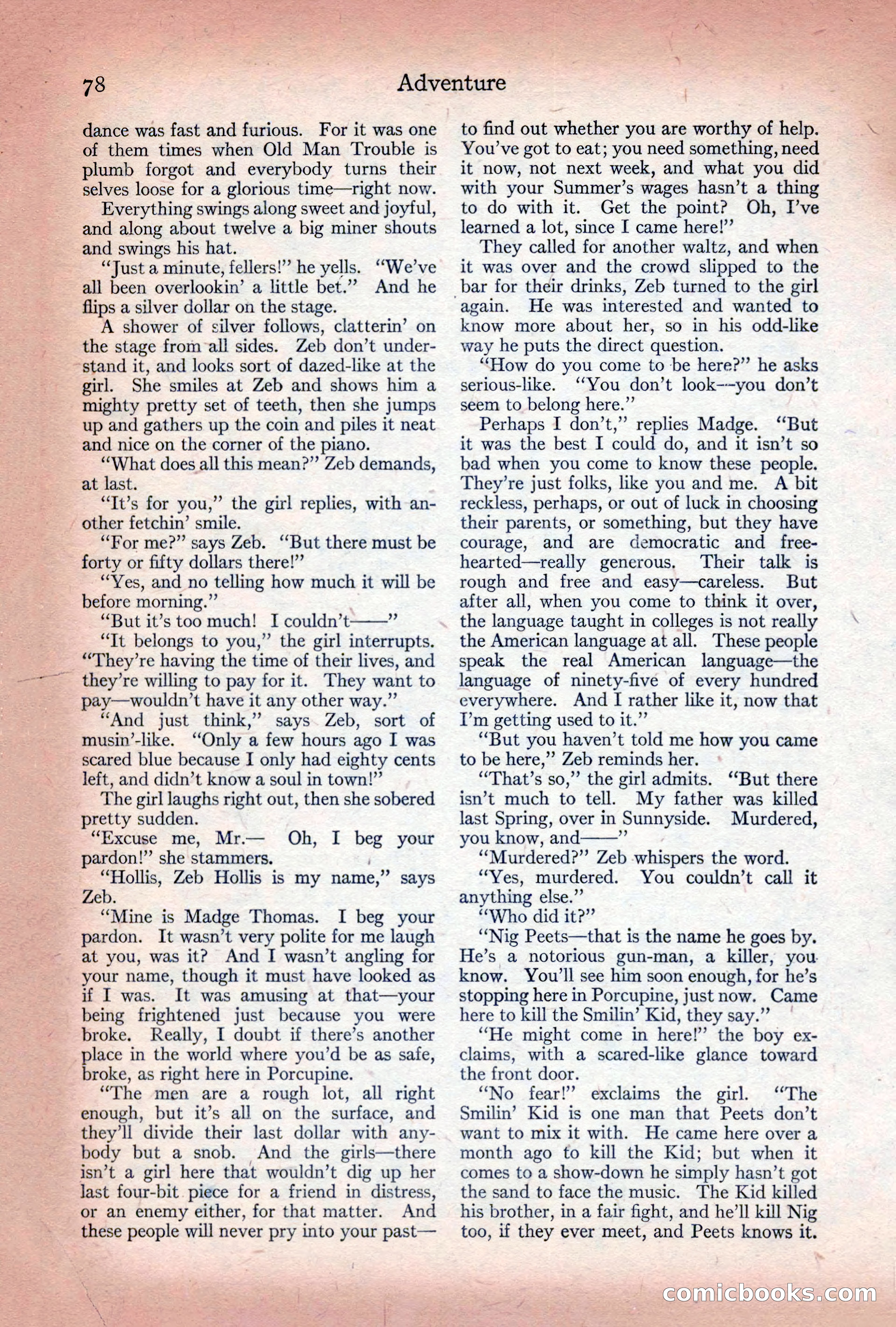 Adventure Magazine Cover, December 10, 1922 — page 84 of 200