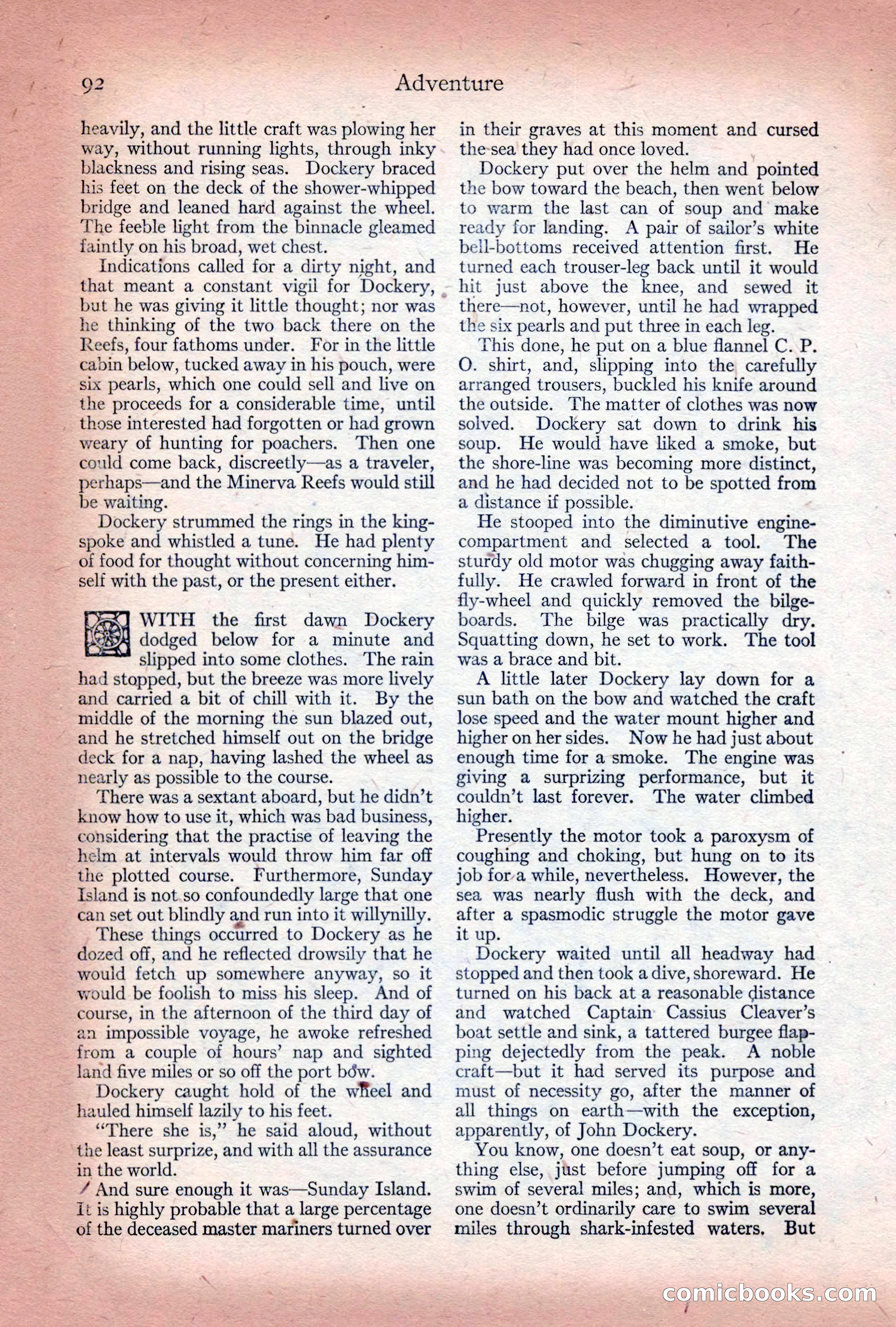 Adventure Magazine Cover, December 10, 1922 — page 98 of 200