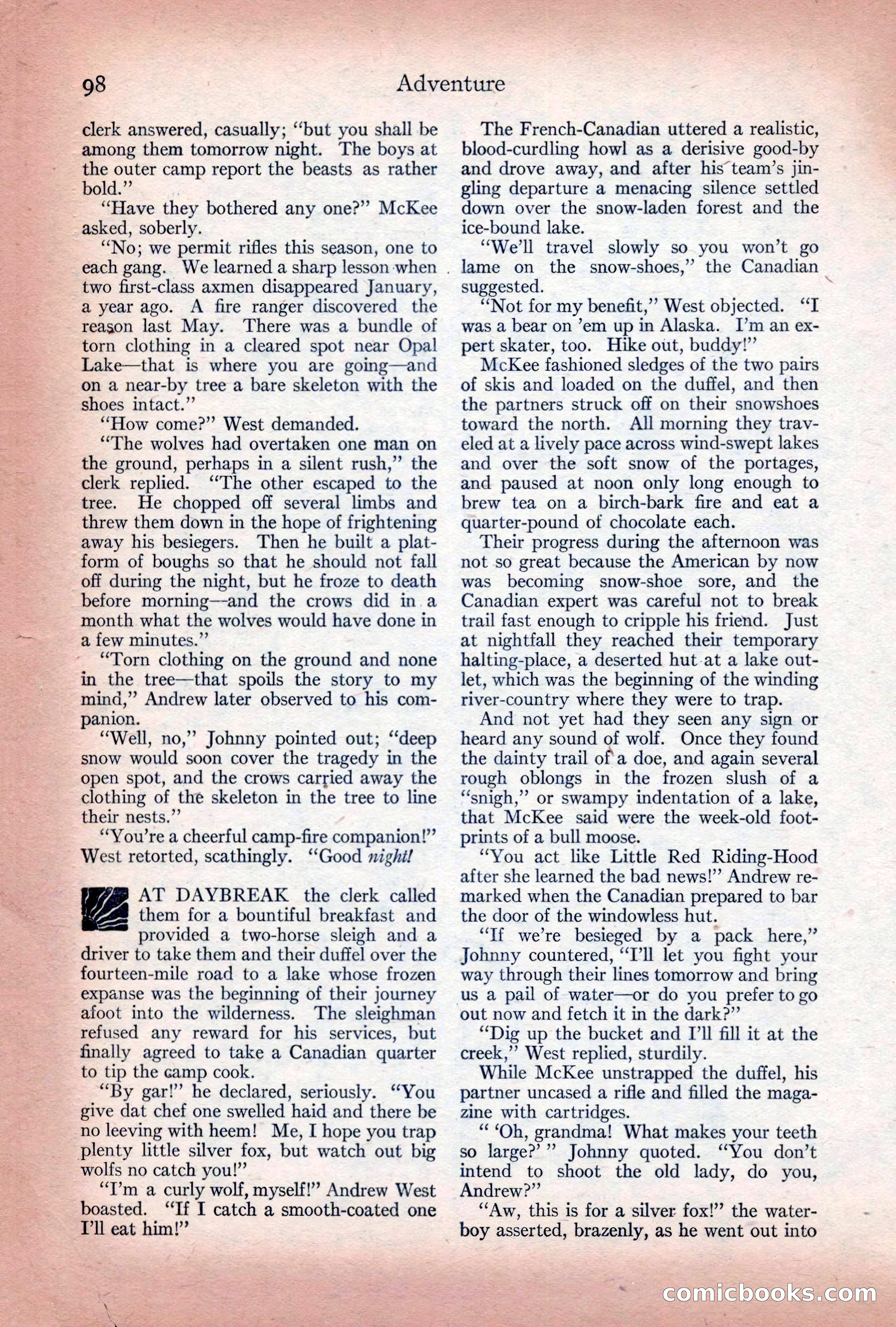 Adventure Magazine Cover, December 10, 1922 — page 104 of 200