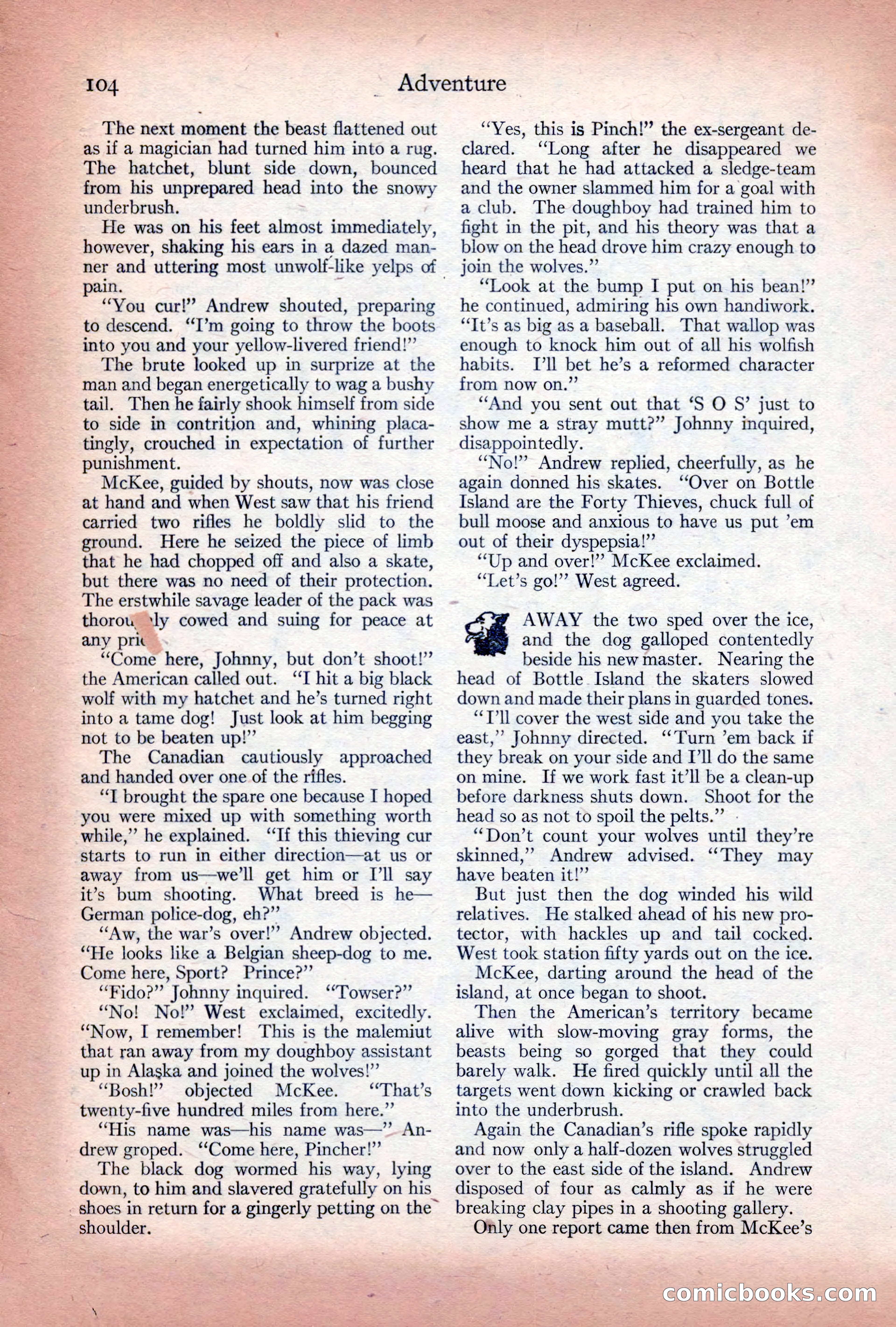 Adventure Magazine Cover, December 10, 1922 — page 110 of 200