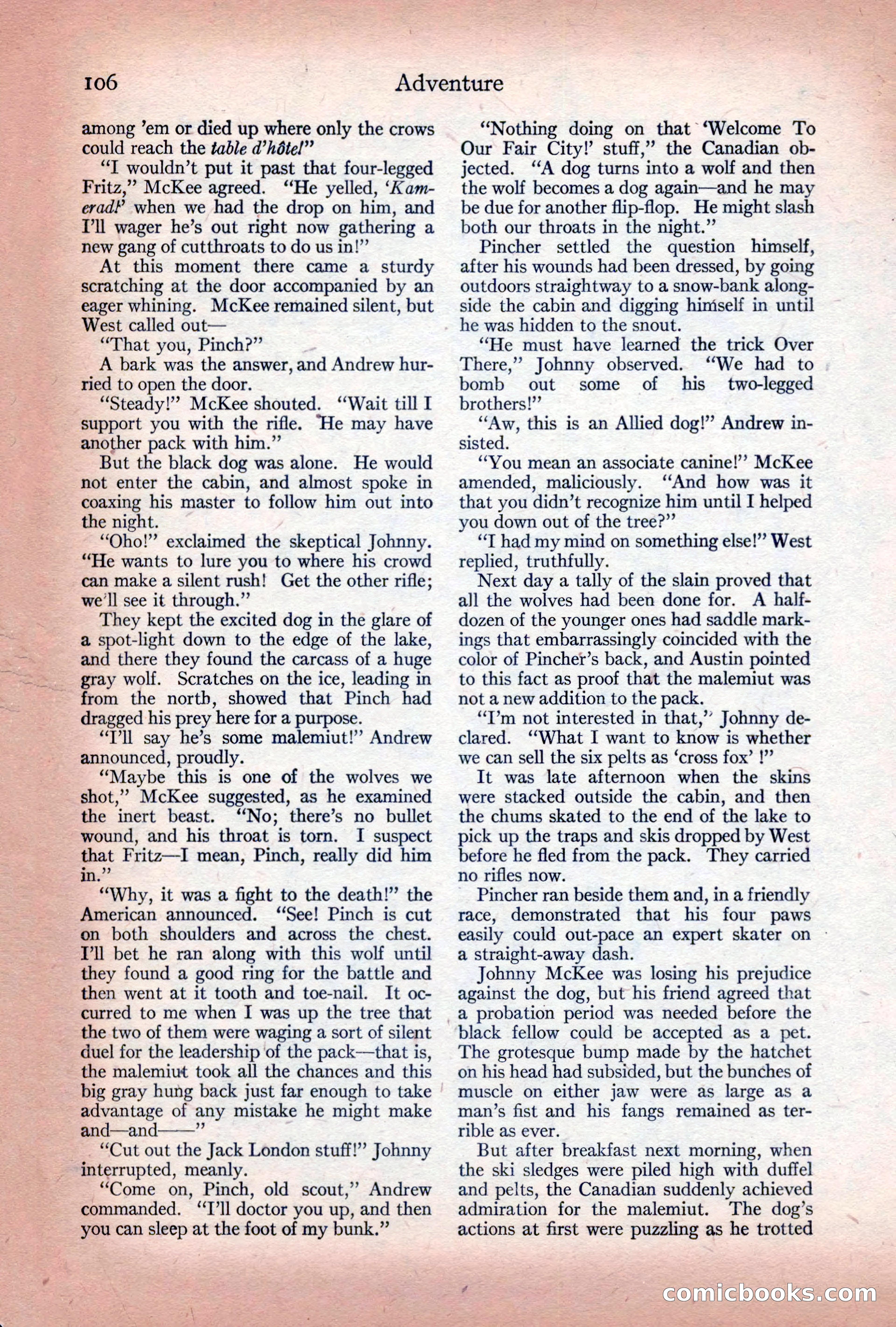 Adventure Magazine Cover, December 10, 1922 — page 112 of 200
