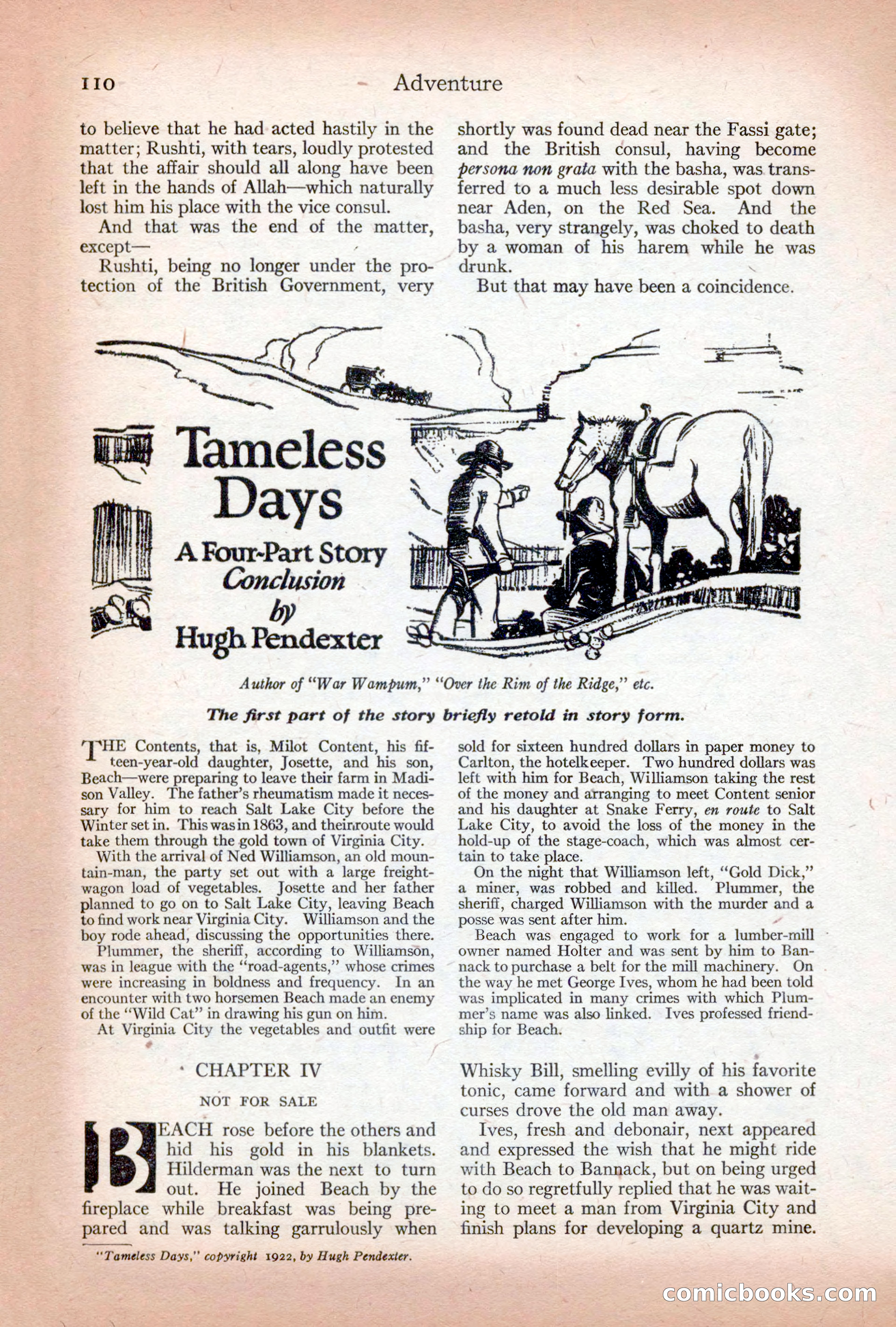 Adventure Magazine Cover, December 10, 1922 — page 116 of 200