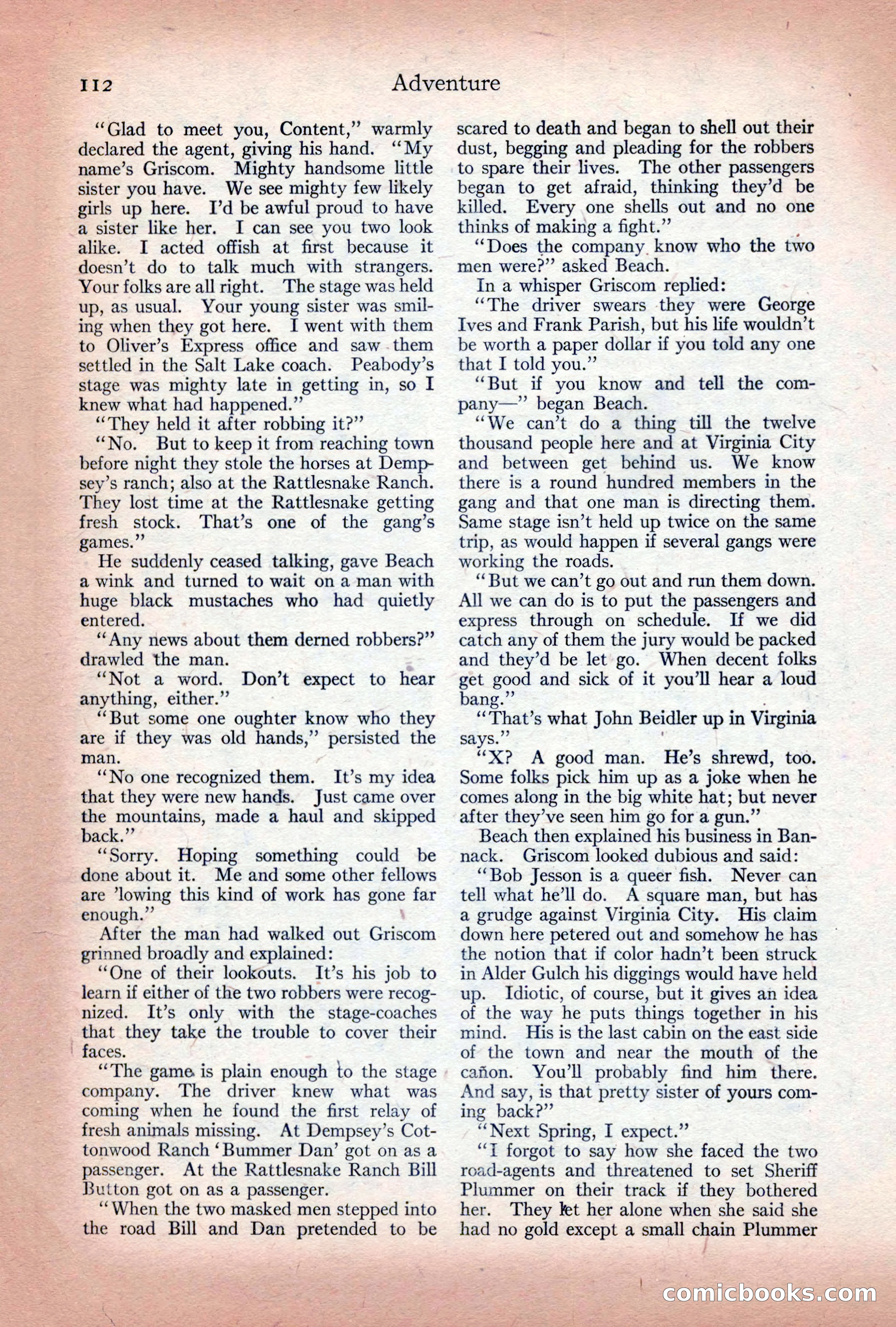 Adventure Magazine Cover, December 10, 1922 — page 118 of 200