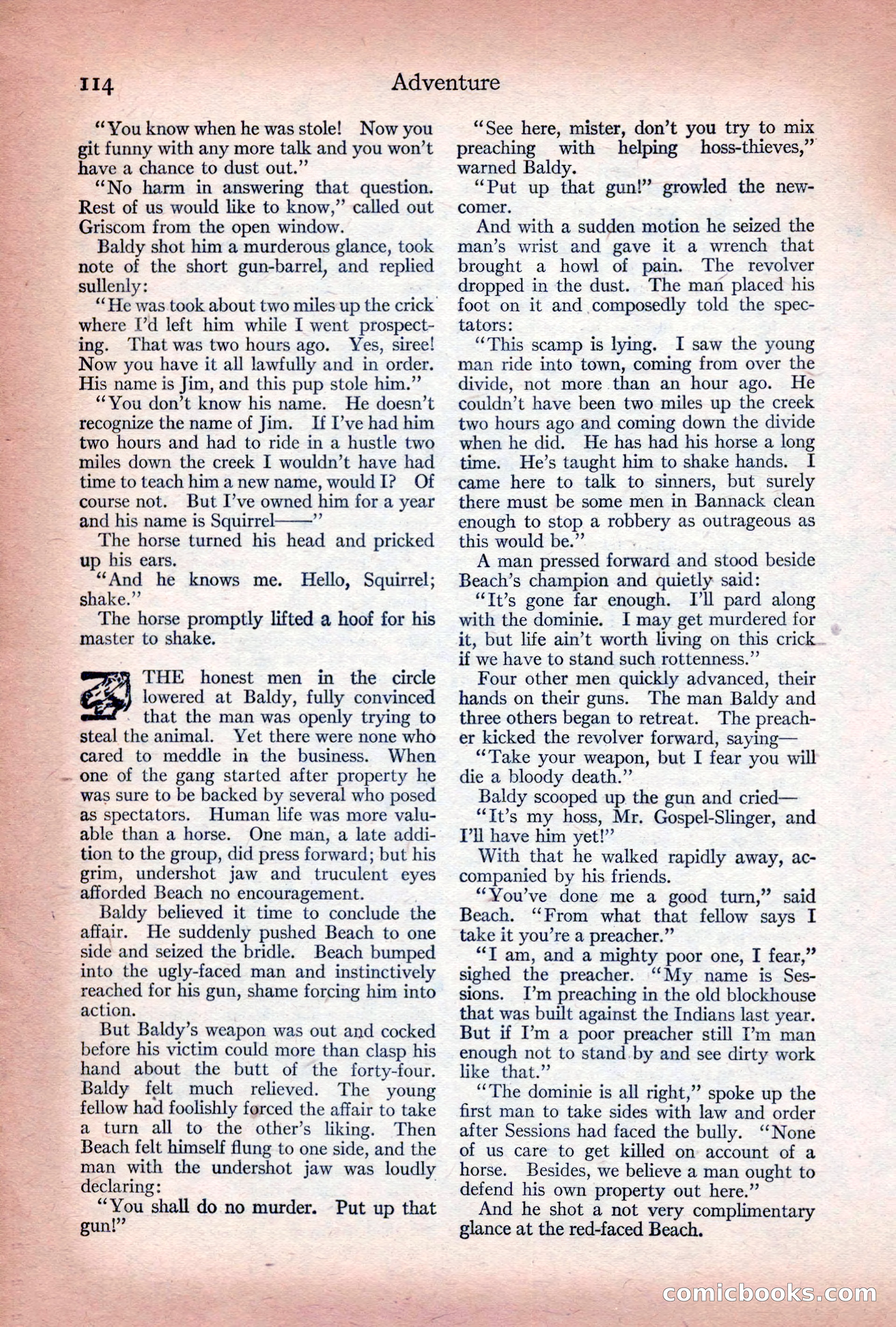 Adventure Magazine Cover, December 10, 1922 — page 120 of 200