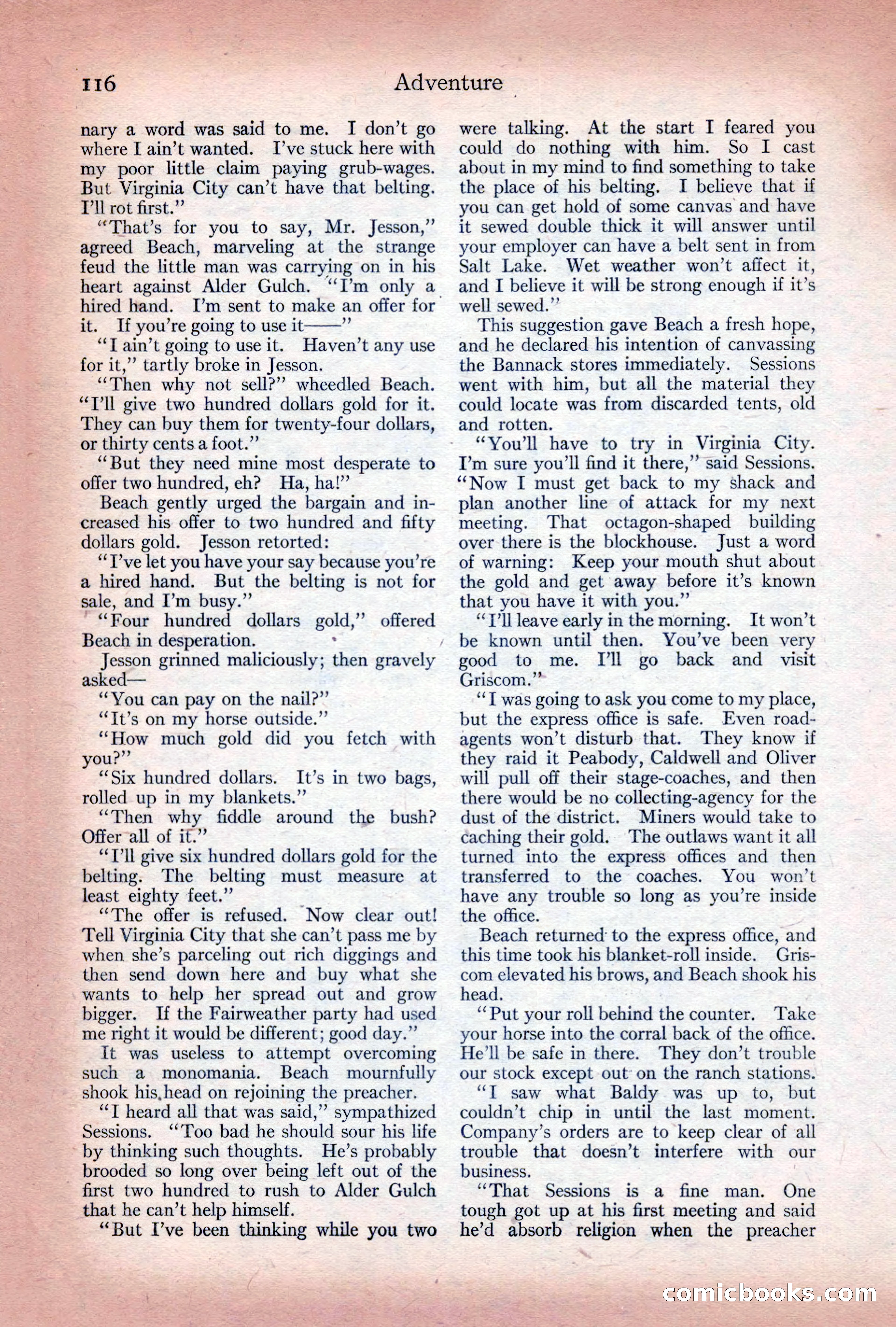 Adventure Magazine Cover, December 10, 1922 — page 122 of 200