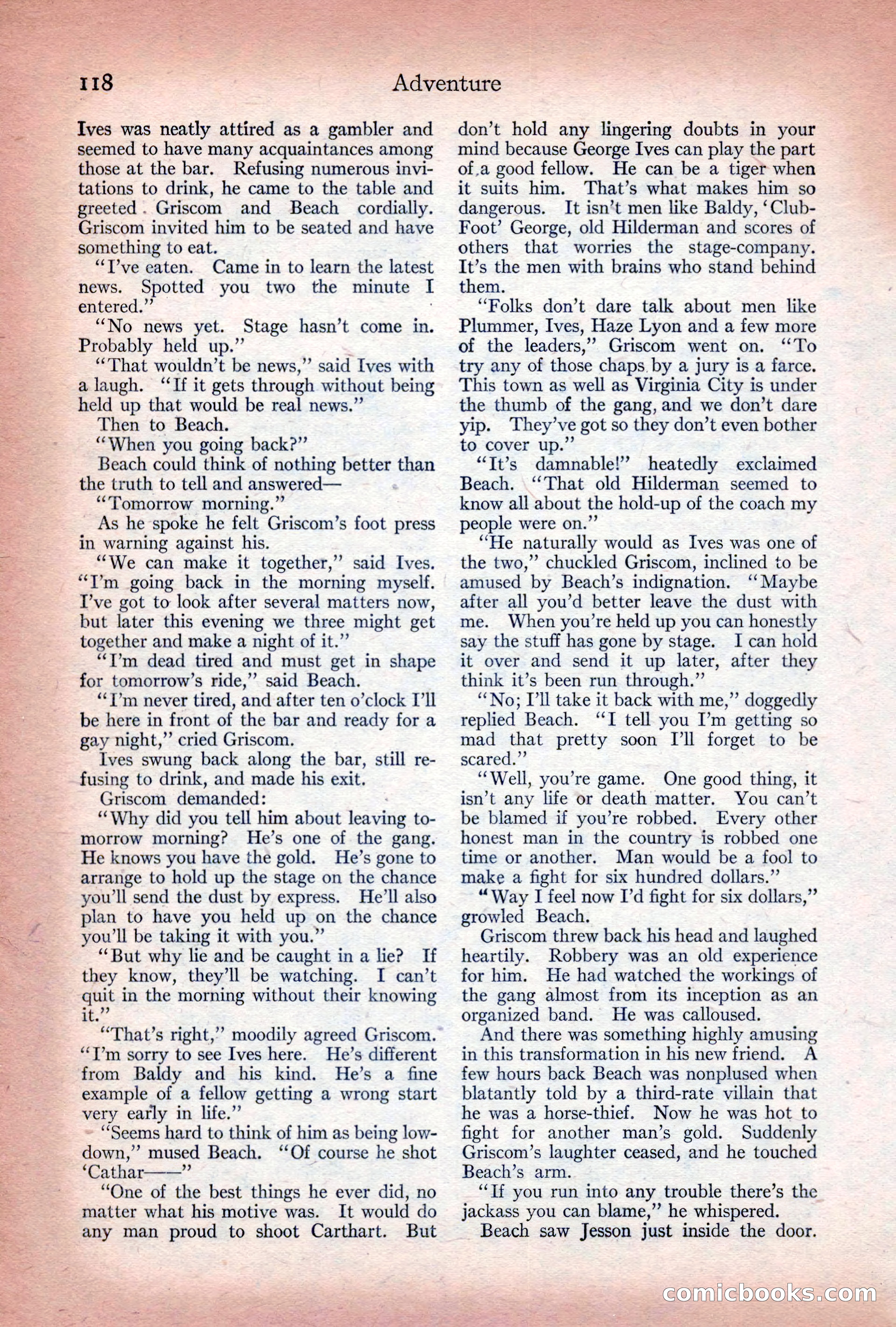 Adventure Magazine Cover, December 10, 1922 — page 124 of 200
