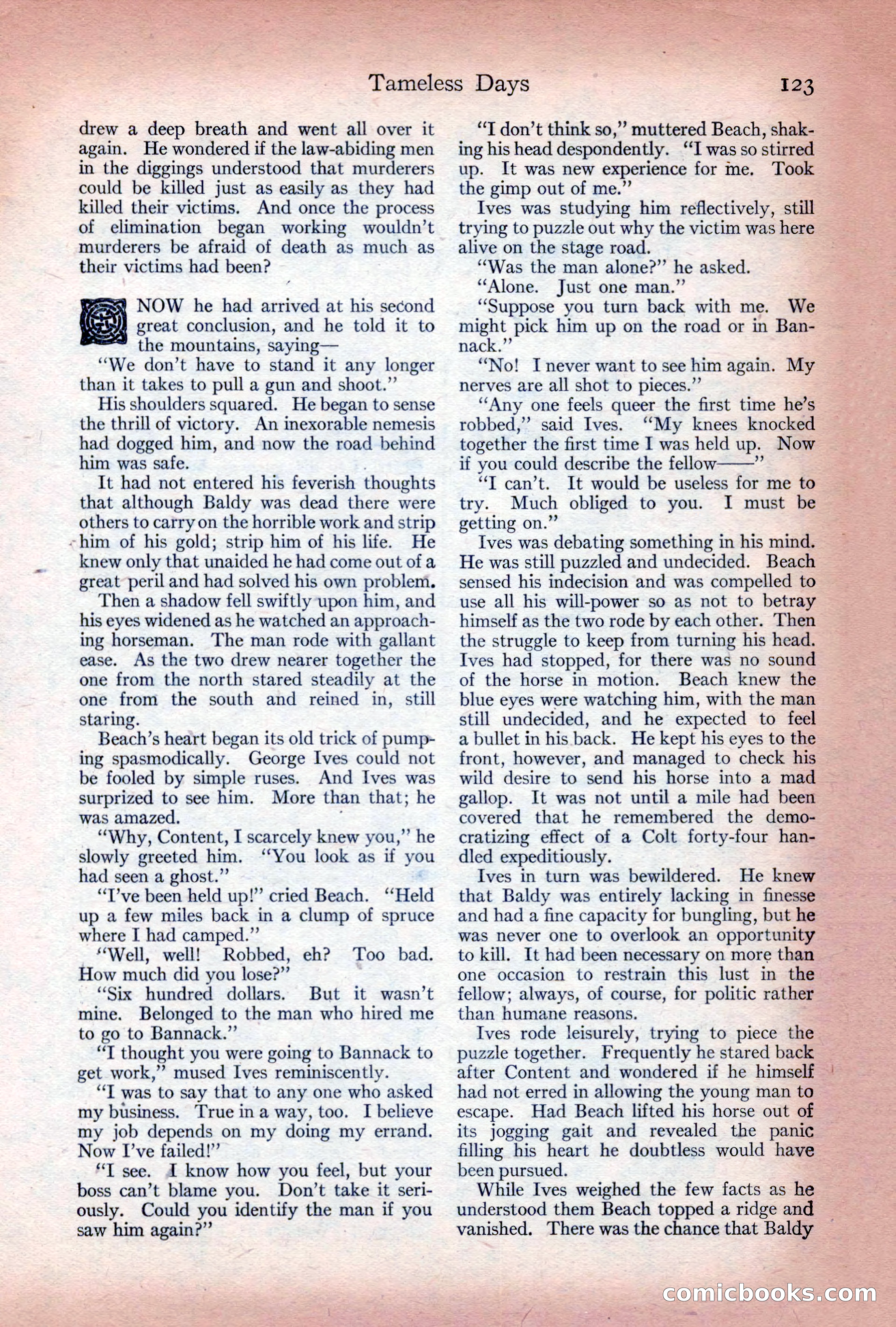 Adventure Magazine Cover, December 10, 1922 — page 129 of 200