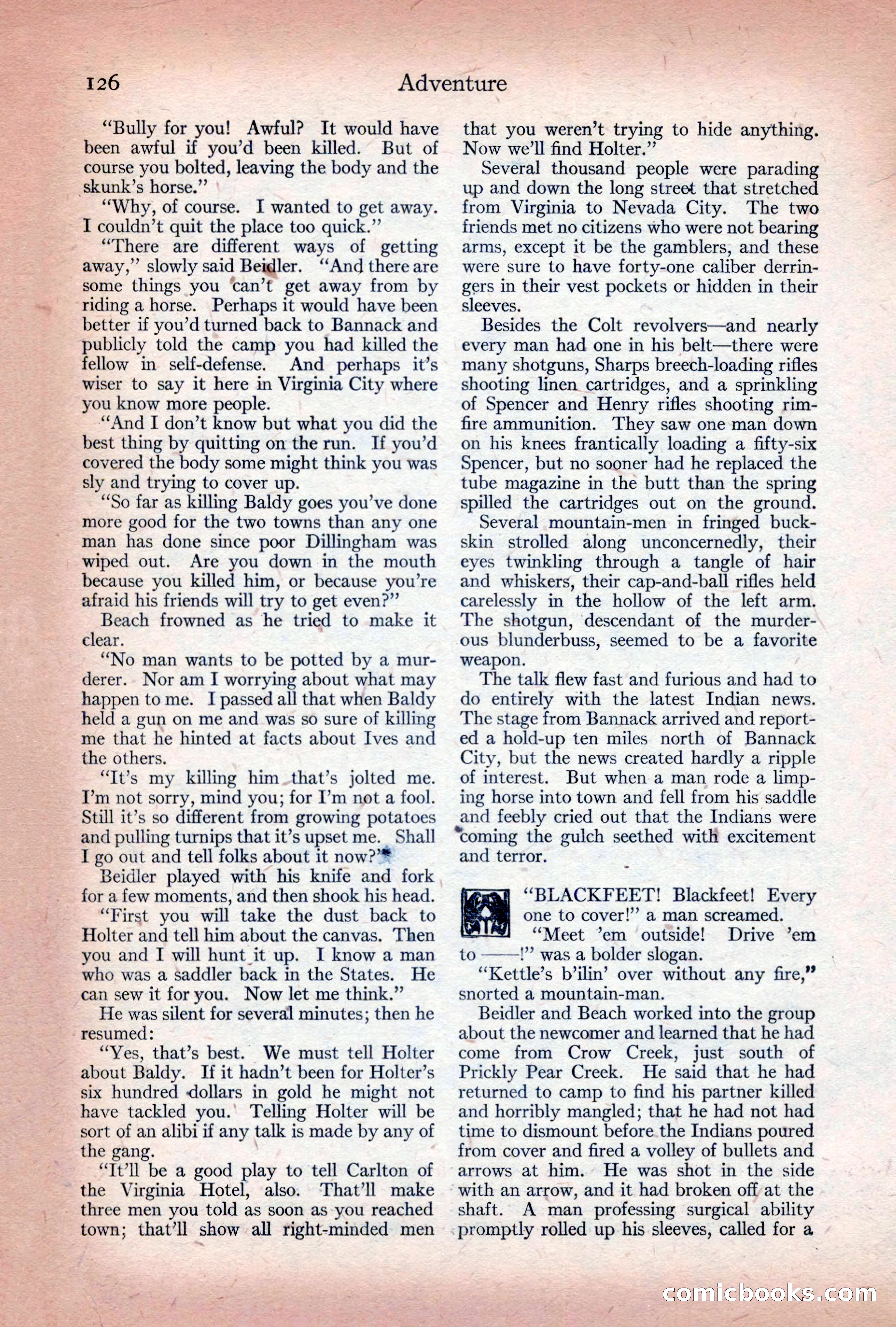 Adventure Magazine Cover, December 10, 1922 — page 132 of 200