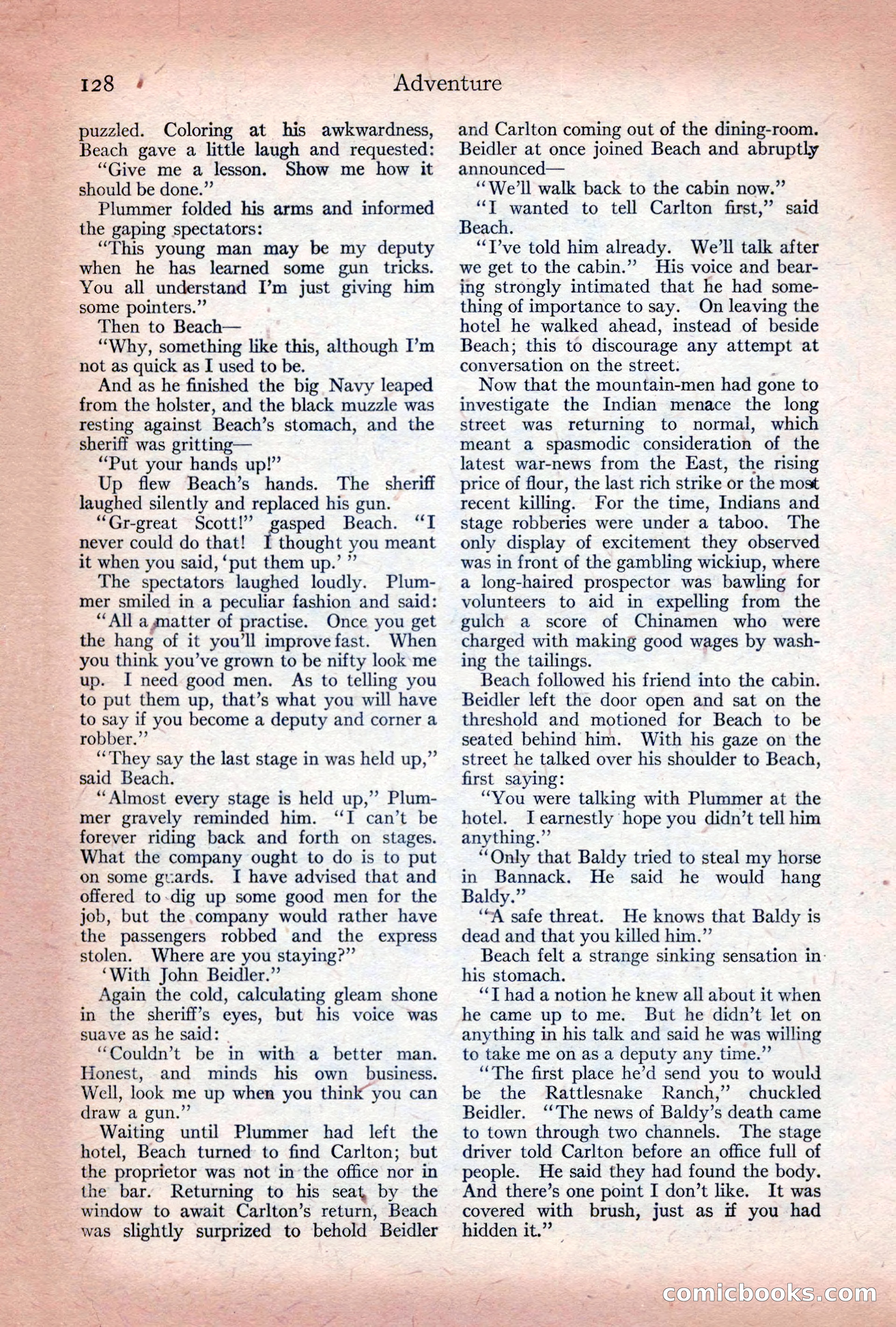 Adventure Magazine Cover, December 10, 1922 — page 134 of 200