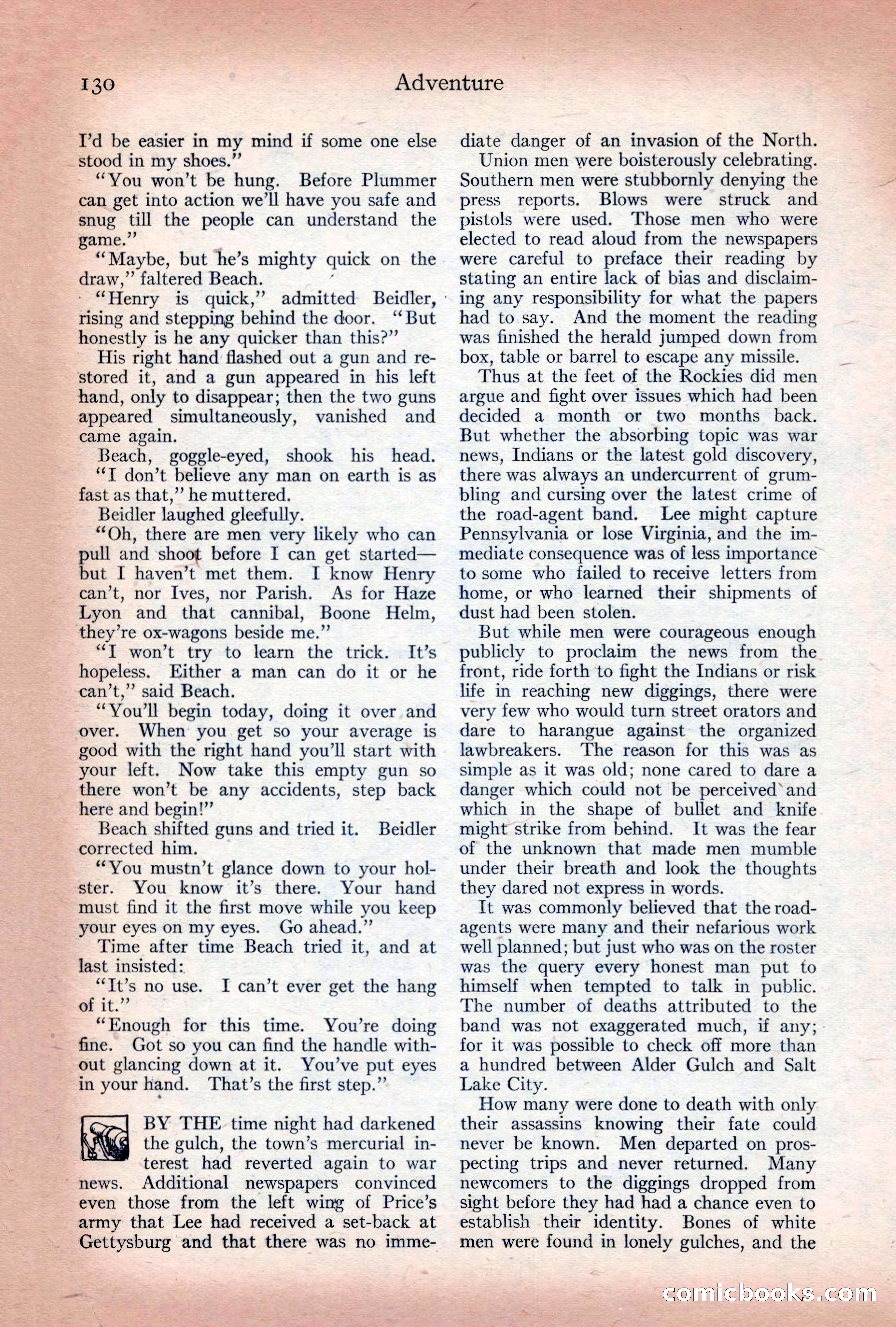 Adventure Magazine Cover, December 10, 1922 — page 136 of 200