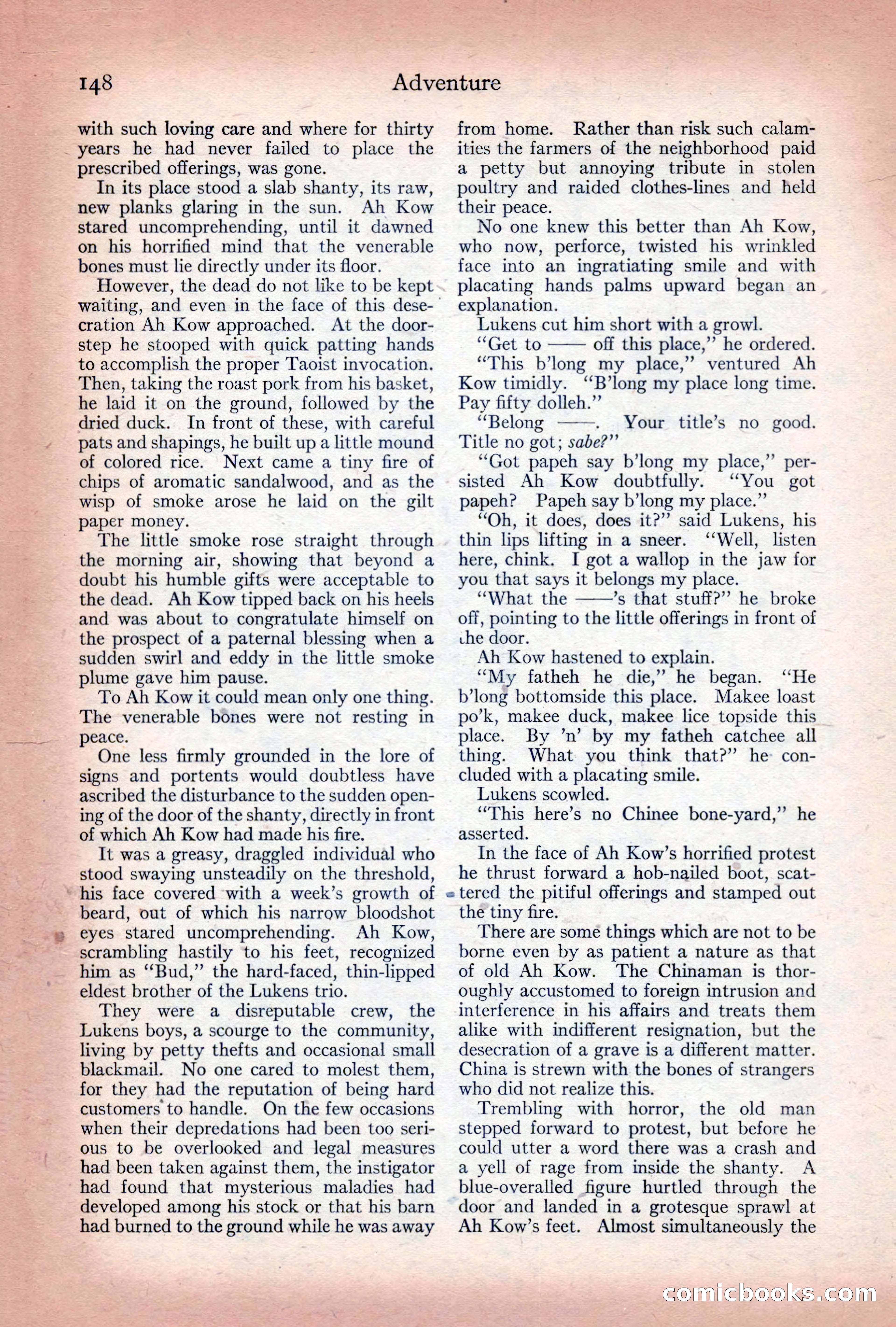 Adventure Magazine Cover, December 10, 1922 — page 154 of 200