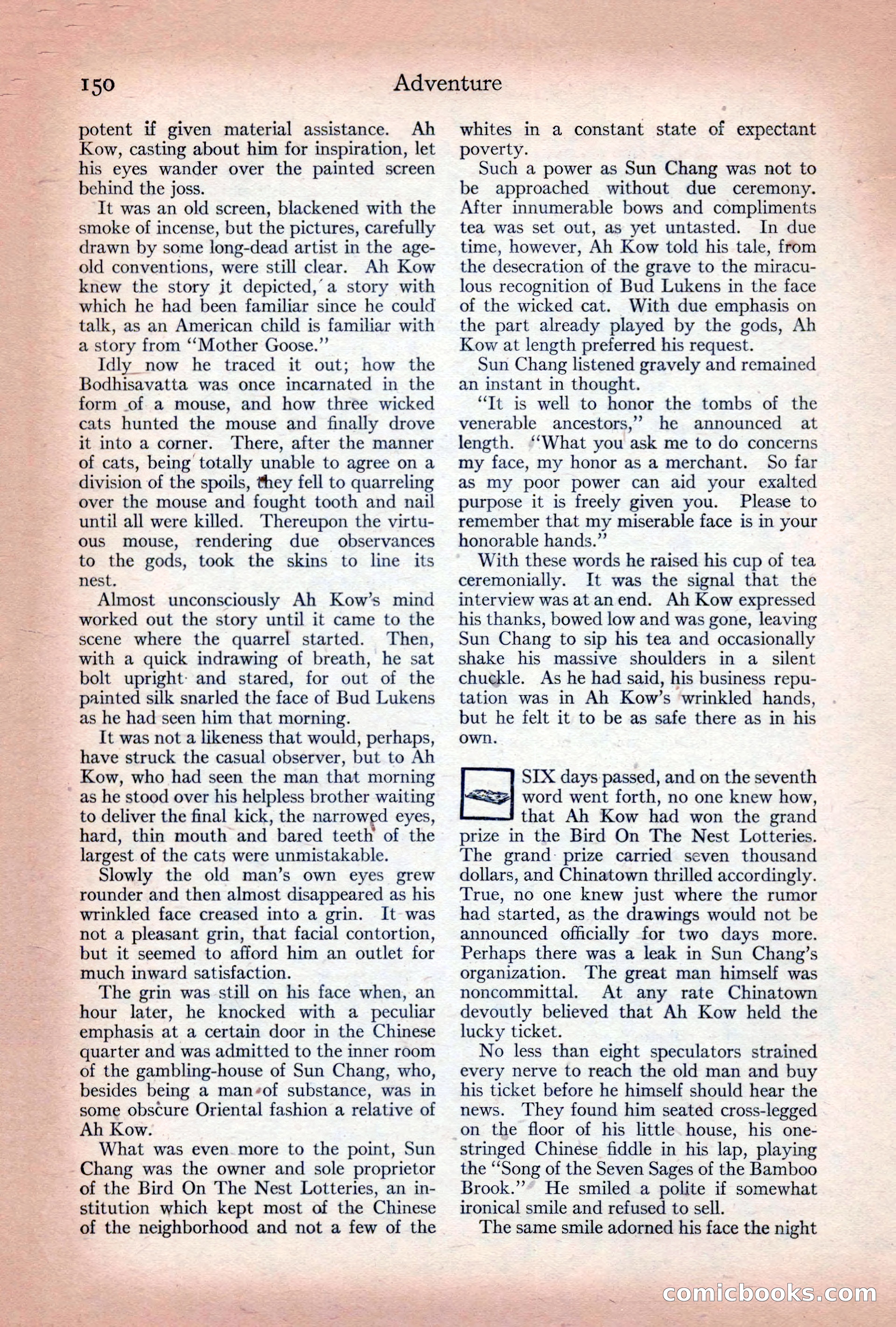 Adventure Magazine Cover, December 10, 1922 — page 156 of 200