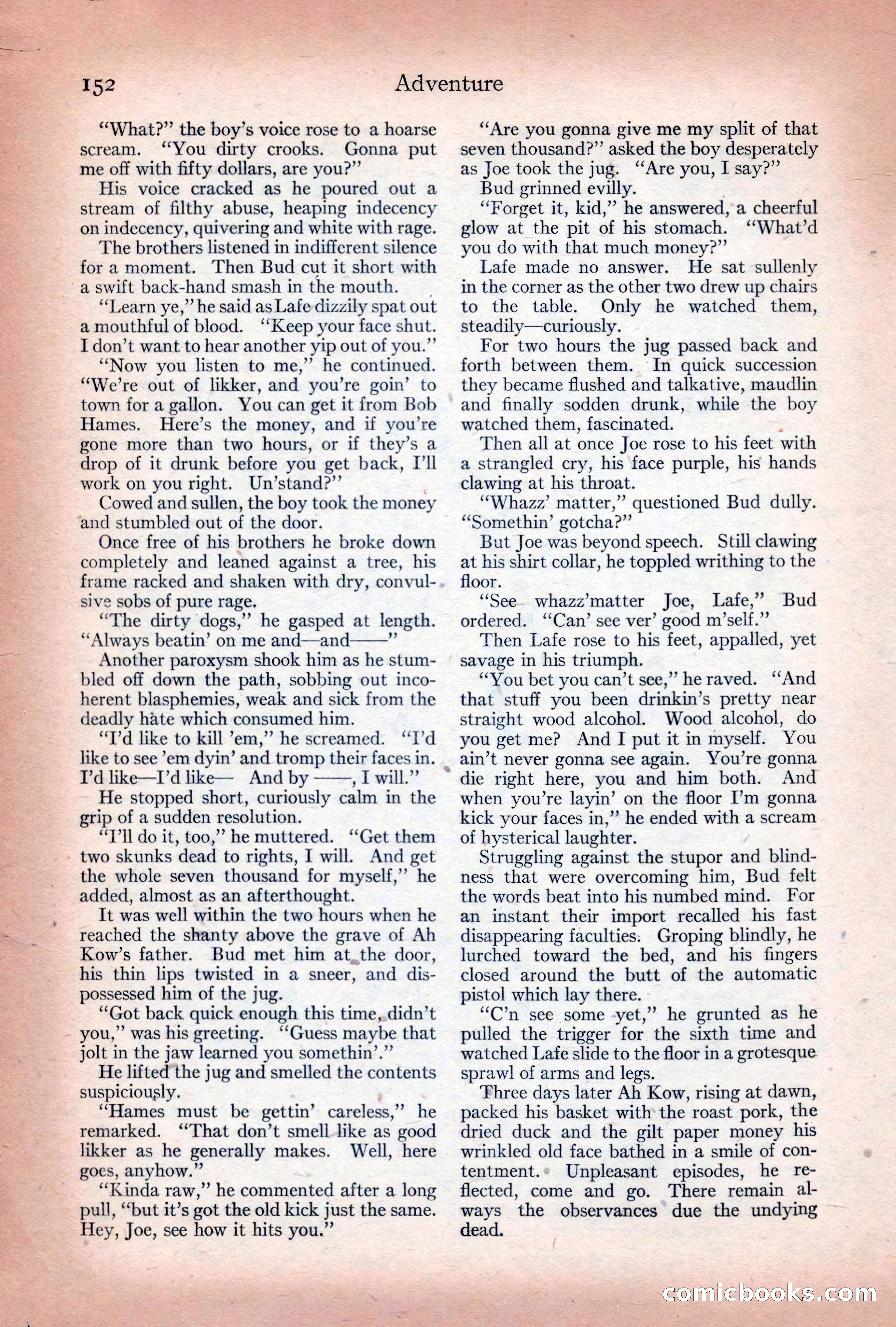 Adventure Magazine Cover, December 10, 1922 — page 158 of 200