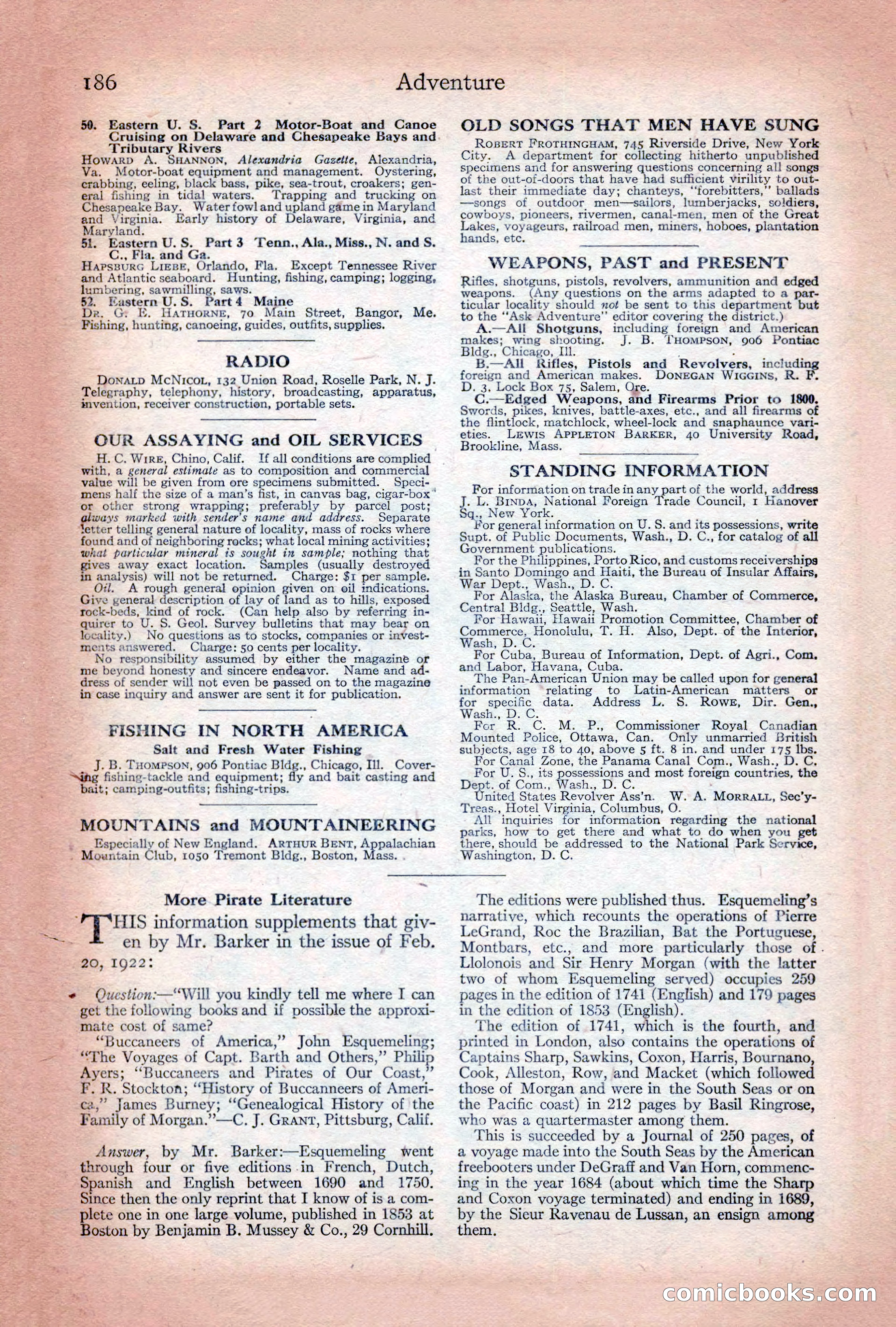 Adventure Magazine Cover, December 10, 1922 — page 192 of 200
