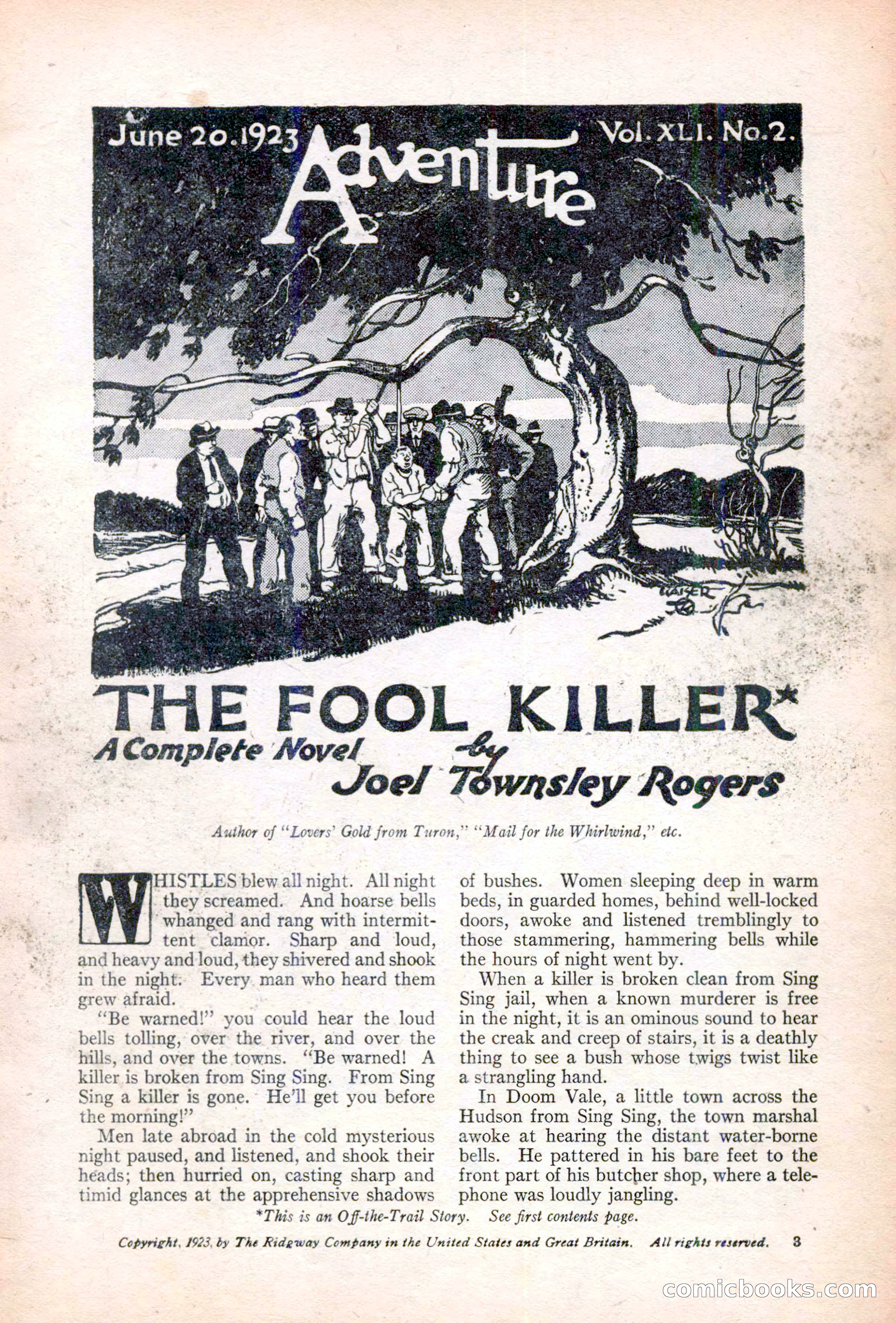 Adventure Magazine Cover, June 20, 1923 — page 5 of 196