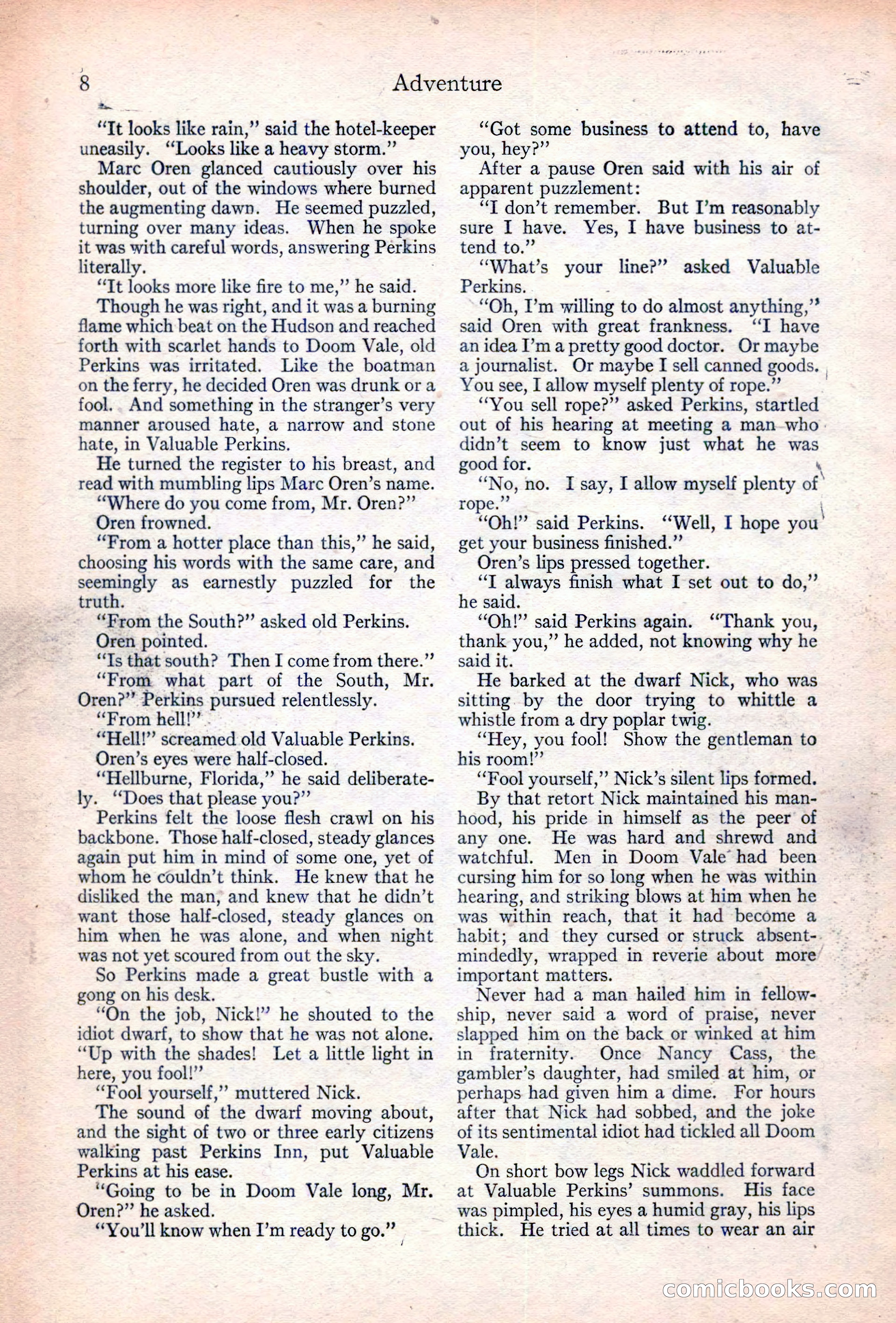 Adventure Magazine Cover, June 20, 1923 — page 10 of 196